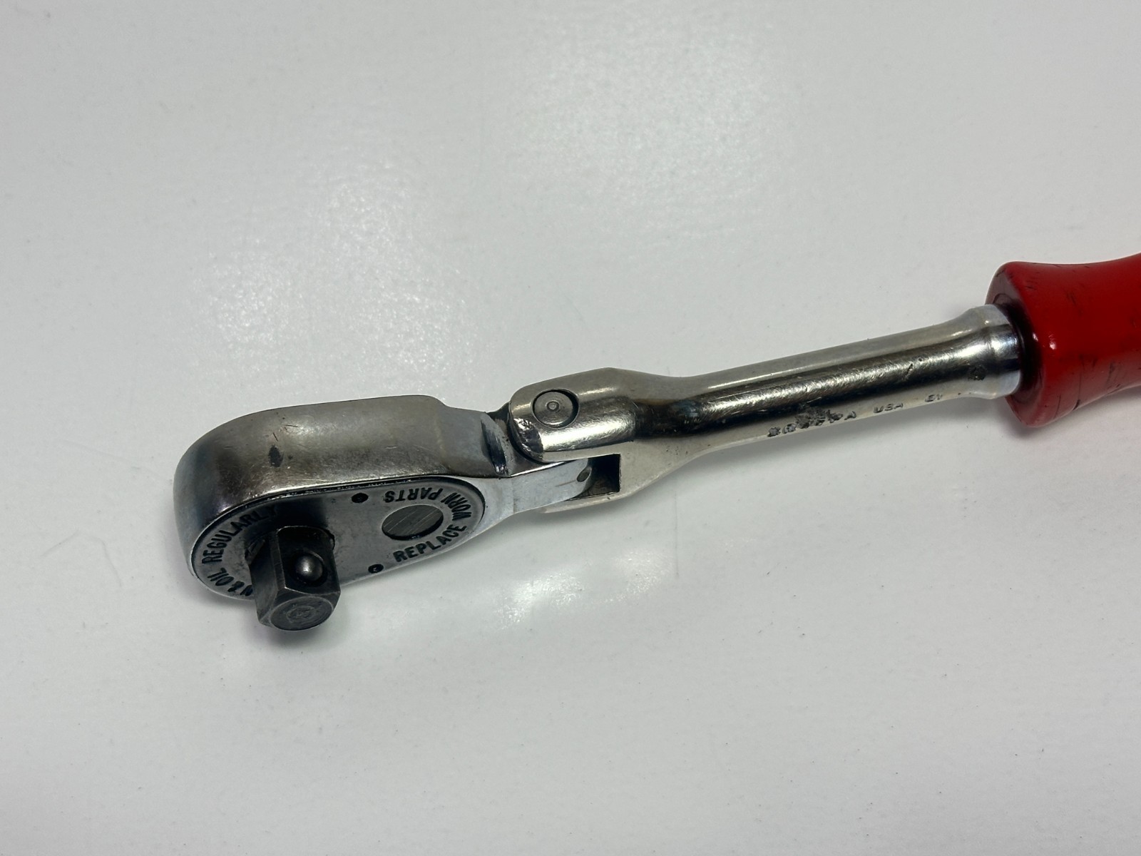 MAC Tools USA XR8FPA 3/8″ Drive Flex Head Ratchet, Red Hard Handle