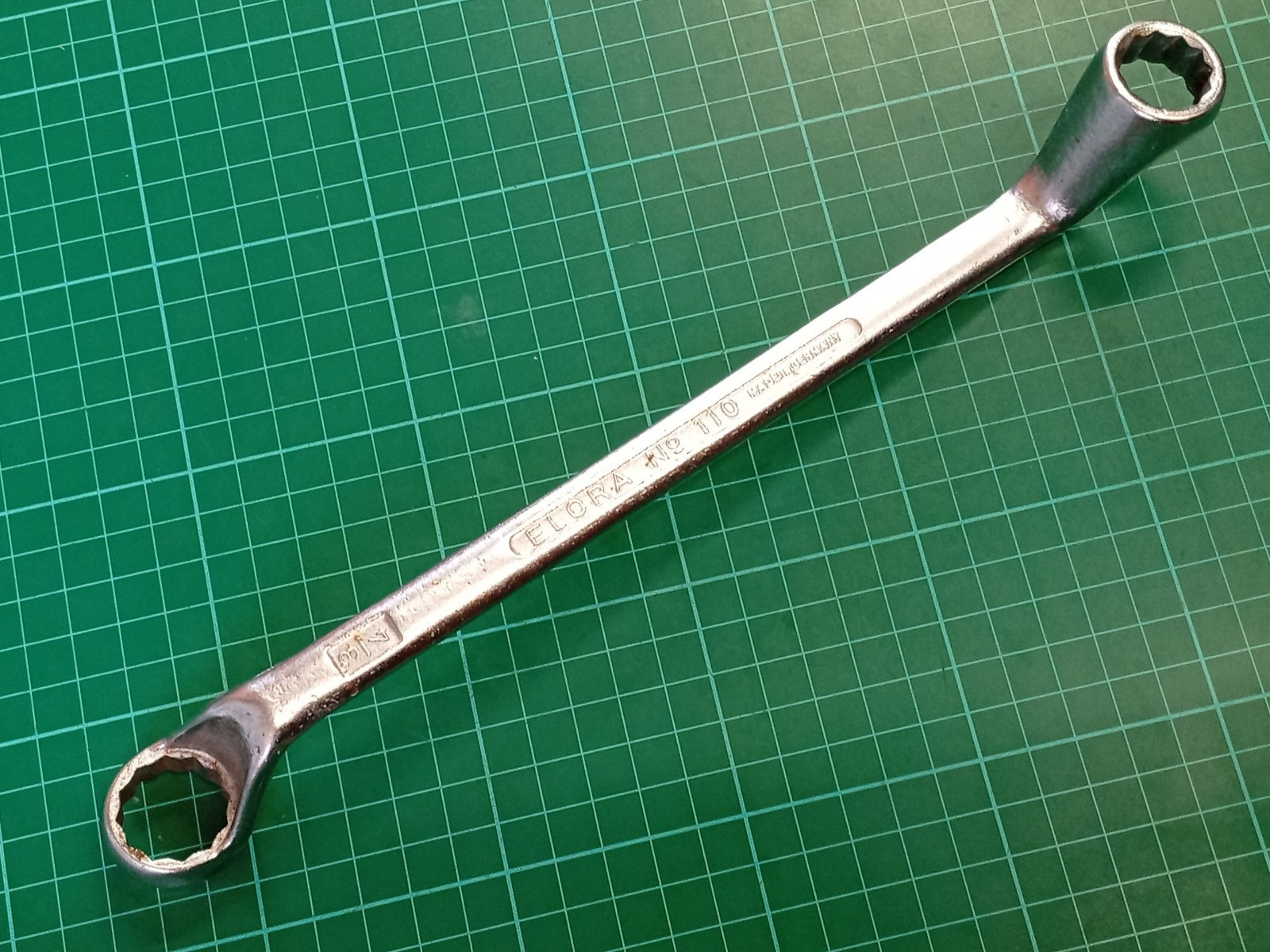 Elora No110 11/16″ x 3/4″ AF, Chrome-Vanadium Offset Ring Spanner, Germany