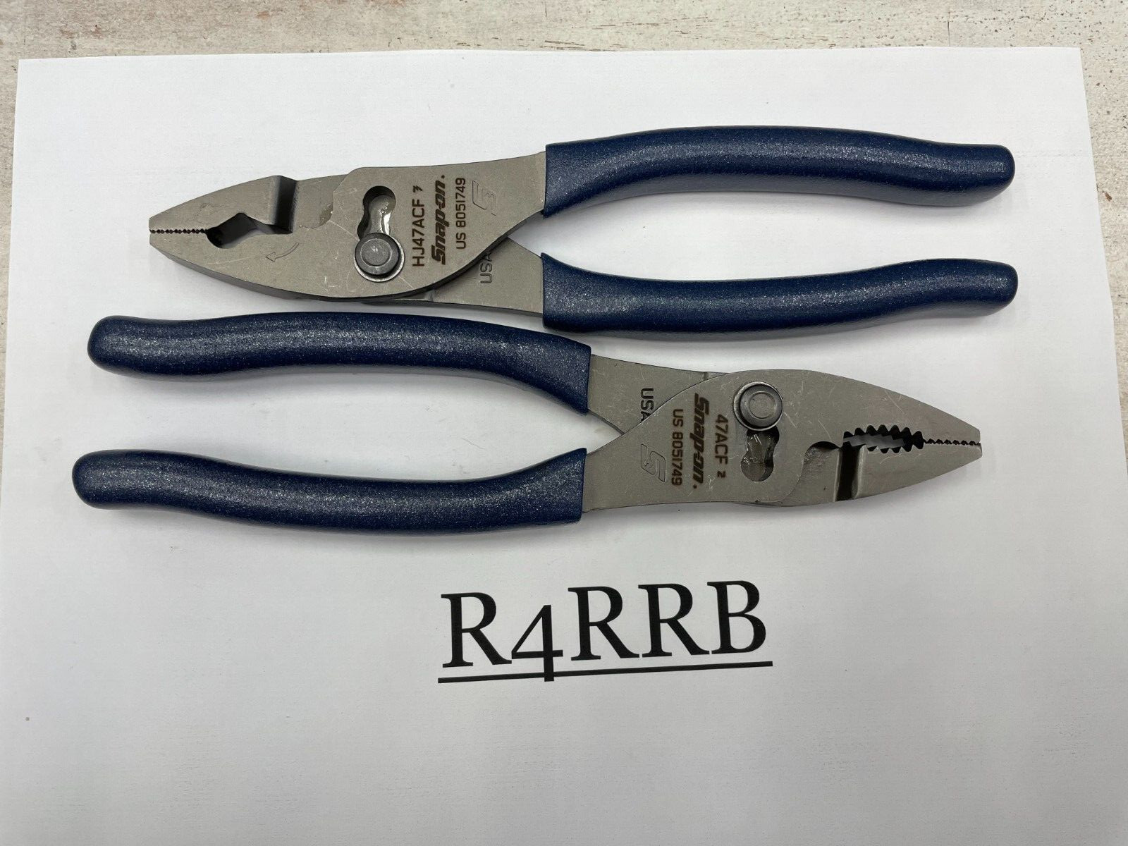 Snap-on Tools USA NEW POWER BLUE 2 Piece Soft Grip Pliers Lot Set 47ACF HJ47ACF
