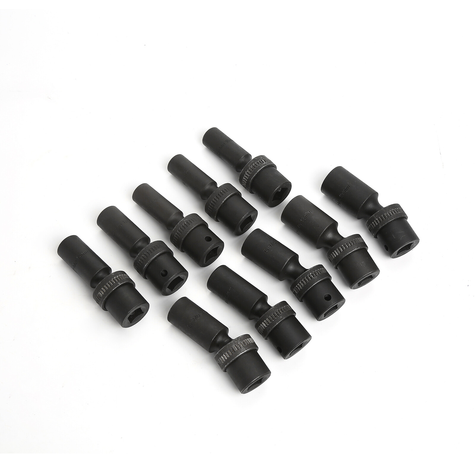 1/2″ 3/8″ Drive 6 Point Deep Impact Socket Set Metric Size 10-19mm 10pc Universa