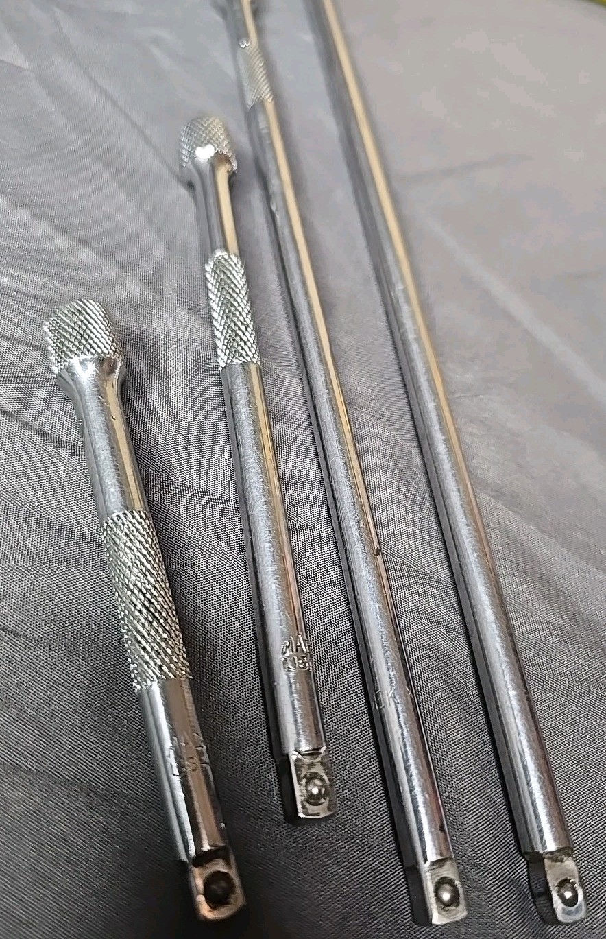 Mac Tools 1/4” Drive Extension Set Of 4 Knurled 4″ 6″ 10″ 14″ Great Condition