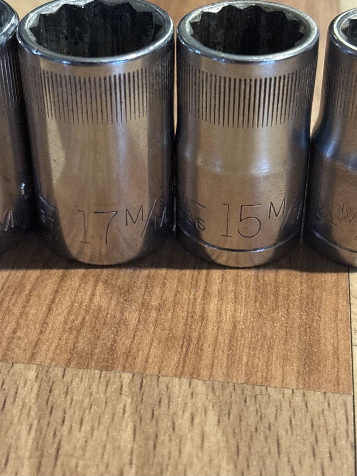 Vintage Craftsman -v- Series 1/2 Inch 12 Point Metric Sockets 14 15 17 19 22 mm