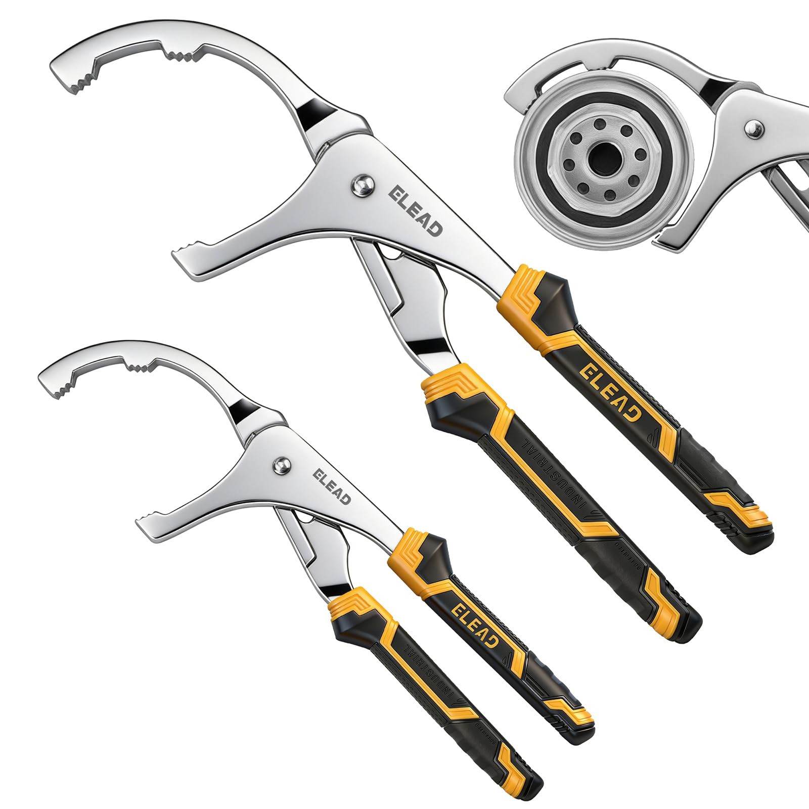 Adjustable Oil Filter Wrench Pliers Set 9 & 12 Inch Carbon Steel
