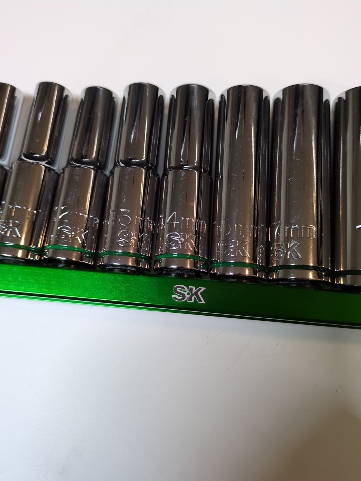 SK Professional Tools 11pc 1/2 Drive Deep Socket Set Metric-New with Rail