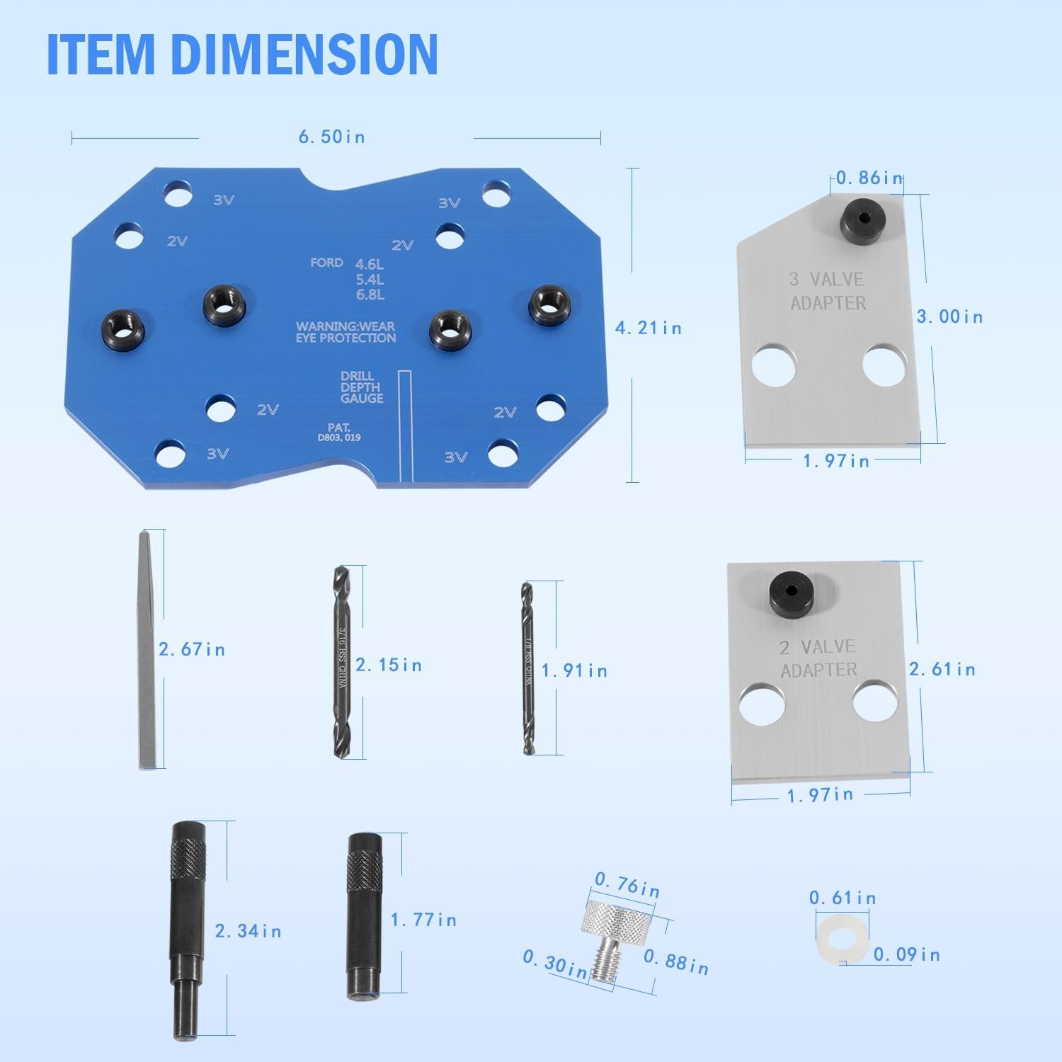for Ford 2V 3V 4.6L 5.4L & 6.8L Triton Engines 68500 Manifold Drill Template Kit