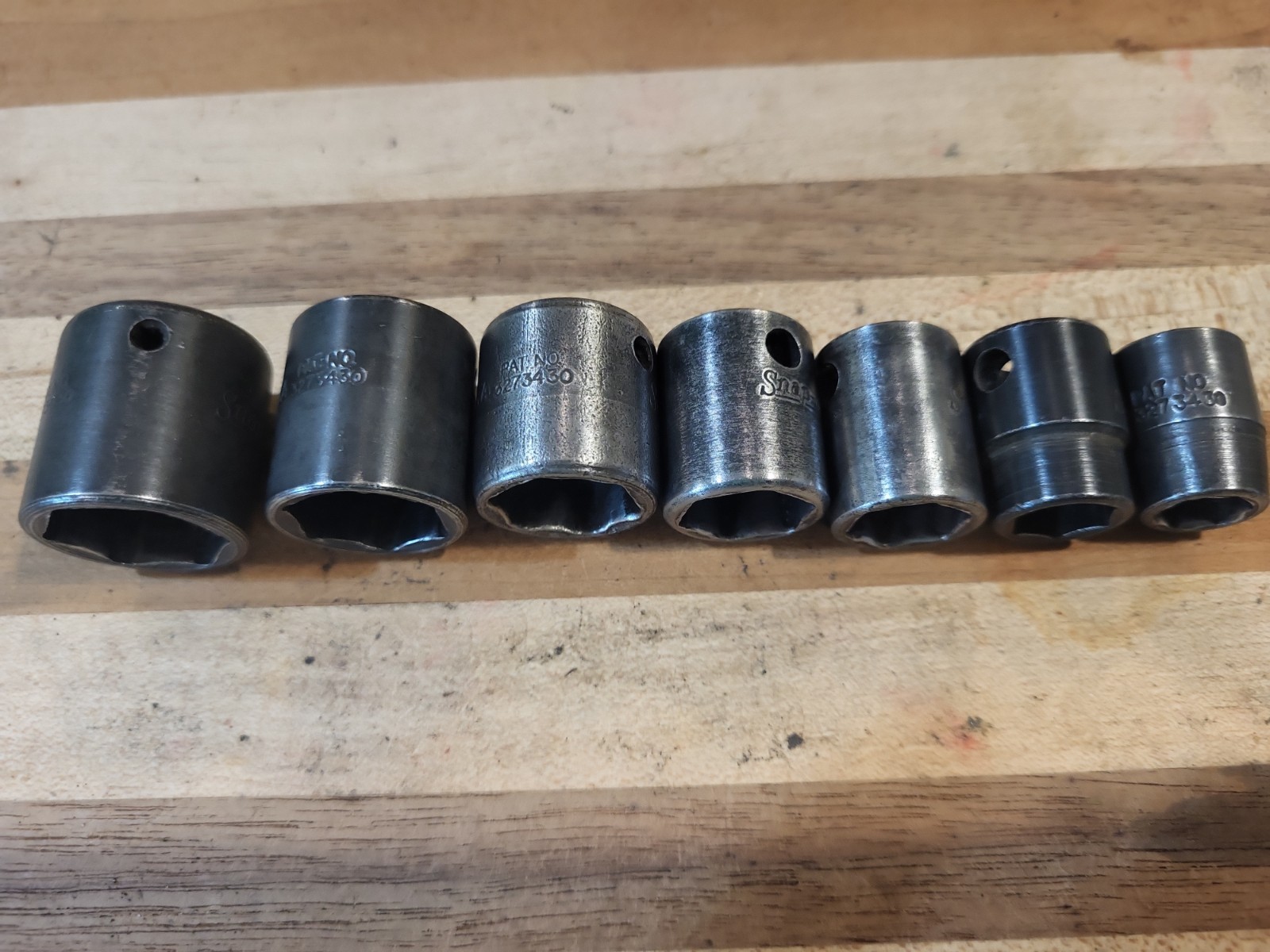 Snap On 207IMF 3/8″ Dr. 7 Pc. SAE Shallow 6 Pt. Impact Socket Set 3/8″-3/4″