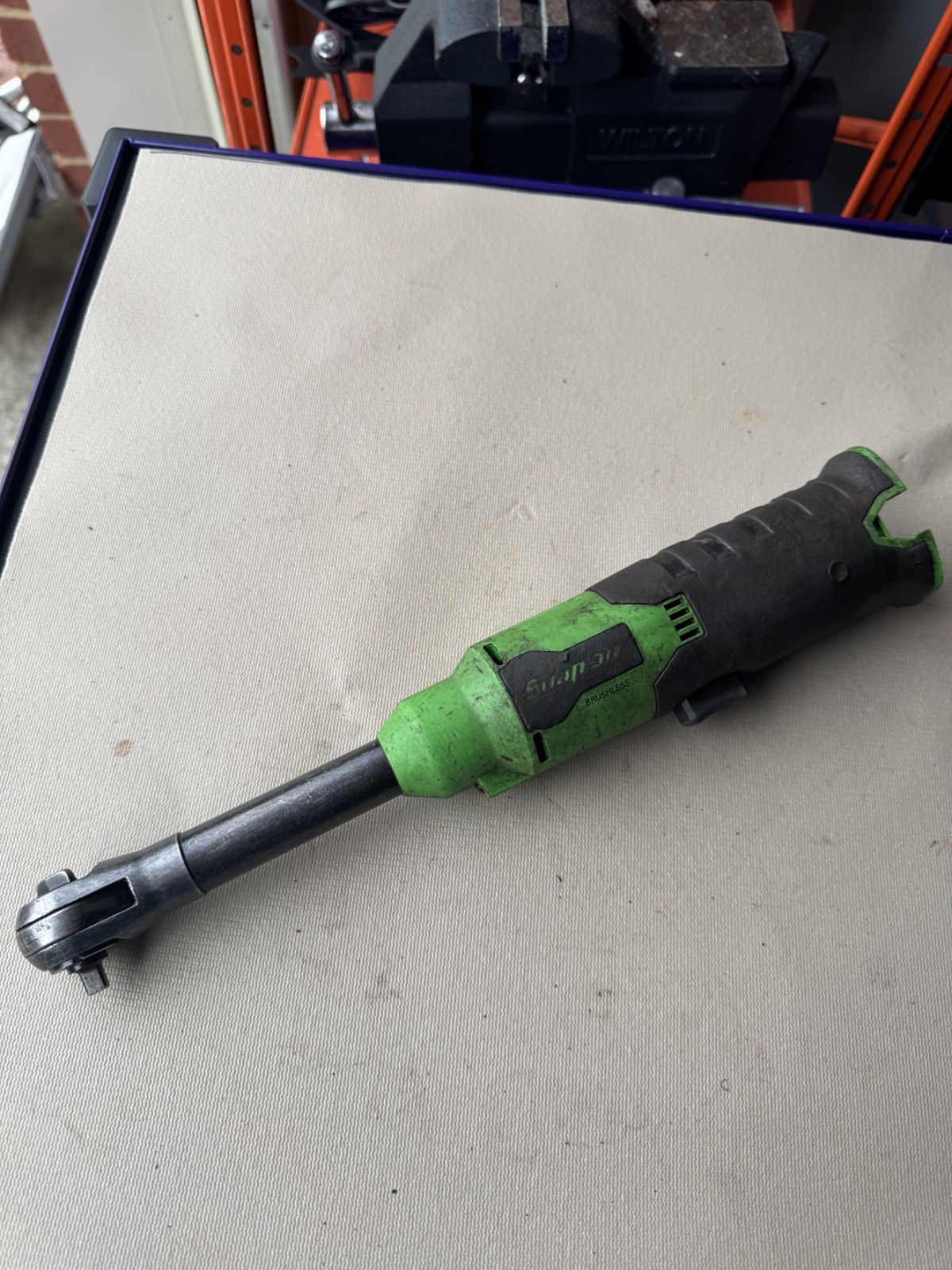 Snap-on CTR817G 1/4″ 14.4V MicroLithium Cordless Long Neck Ratchet *Pre Owned*