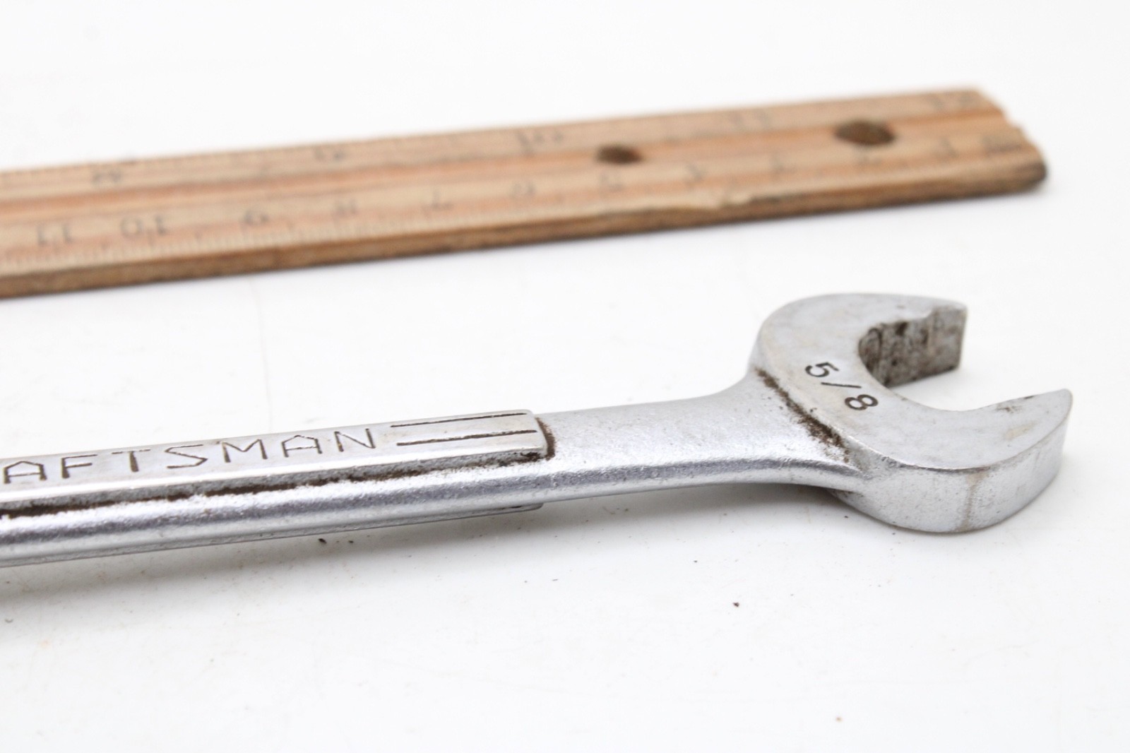 CRAFTSMAN =V= 5/8″ Flex Head Socket Open End SAE Chrome Wrench USA