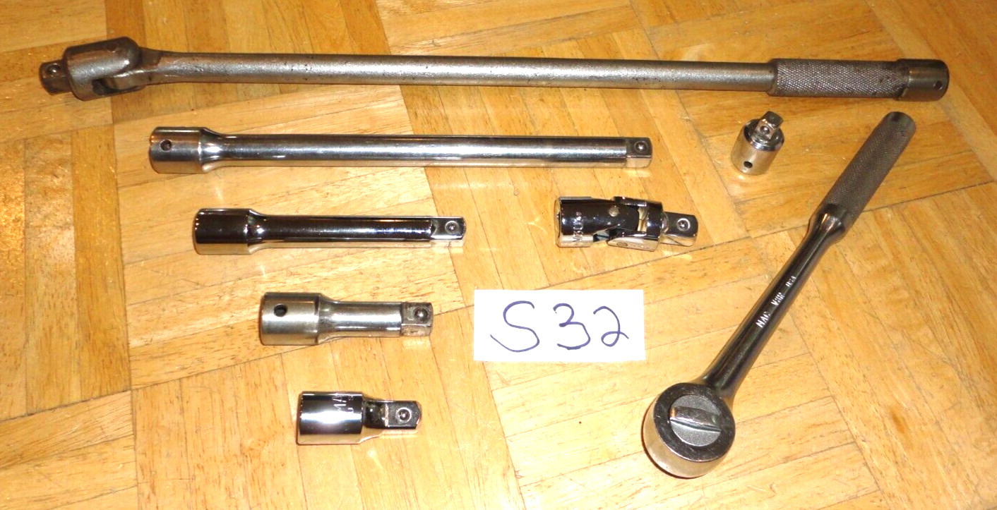 MAC TOOLS 8 PIECE 1/2 DRIVE 5 EXTENSIONS RATCHET BREAKER BAR & UNIVERSAL
