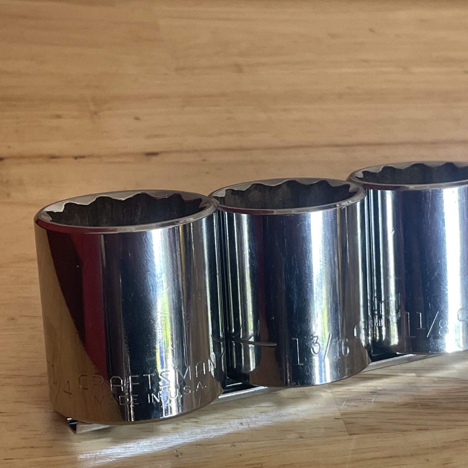 NOS Craftsman 7/16 – 1-1/4” Socket Set 1/2” Drive 12 Pt Inverted G2 GK USA 14pc