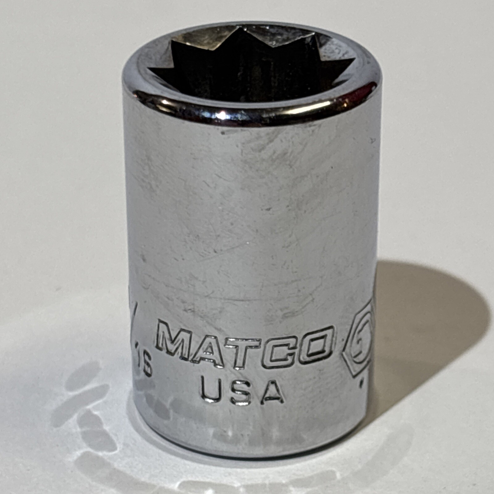 Matco 9/16″ Shallow Socket 3/8″ Drive 8 Point Double Square B188 USA
