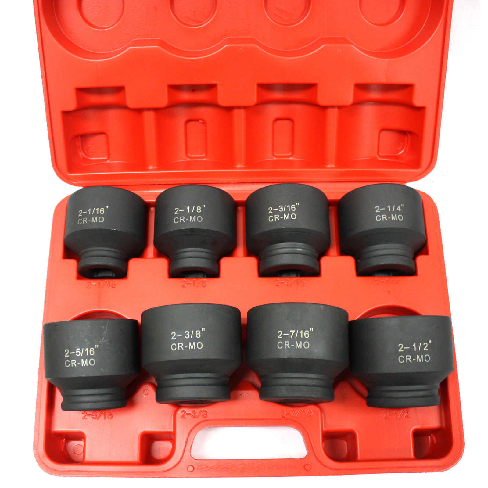 8 Pc Jumbo Shallow Air Impact Socket CR-MO 3/4″ Dr. SAE 2-16″ to 2-1/2″ 6 Point