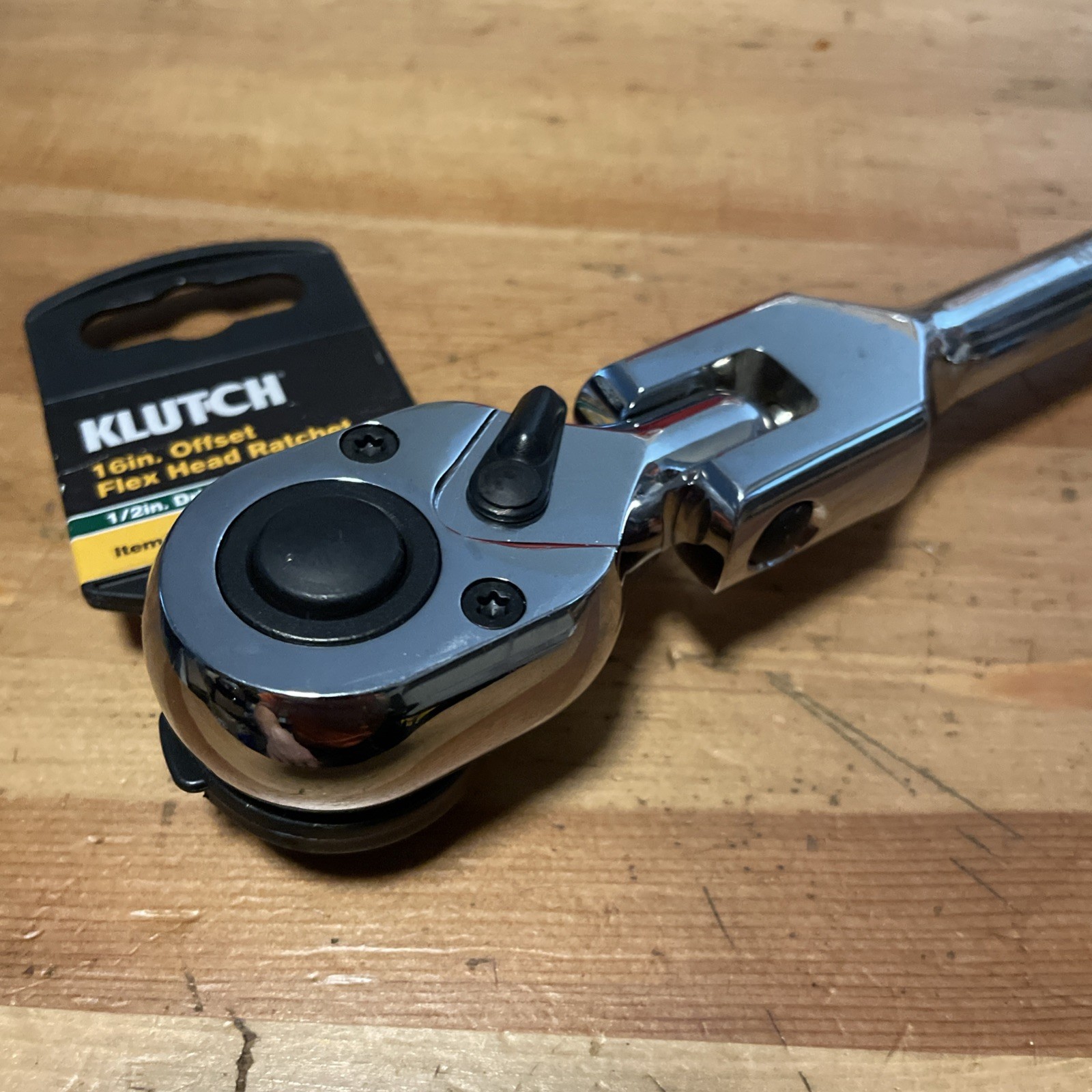 Klutch 16” Offset Flex Head Ratchet 1/2” Drive Quick Release 52304