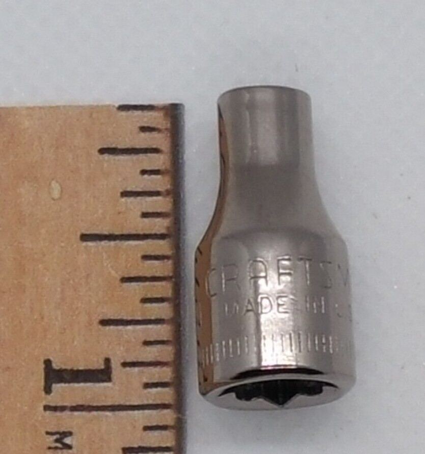 Vintage Craftsman 1/4″ Drive 4MM 6 Point Shallow Socket Metric G2 43505 USA NOS