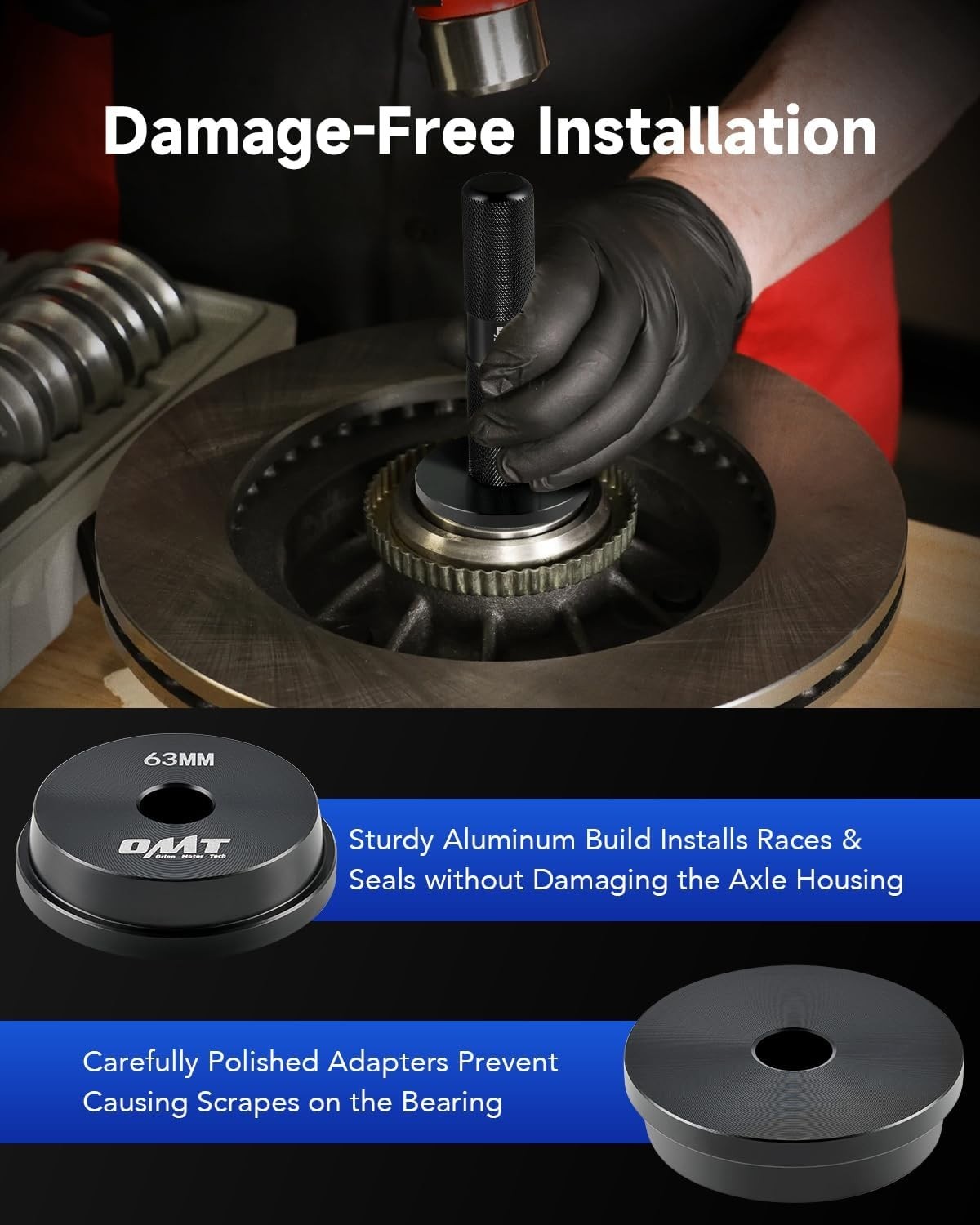 Bearing Race and Seal Driver Set with Dual-Sided Adapters and Storage Case