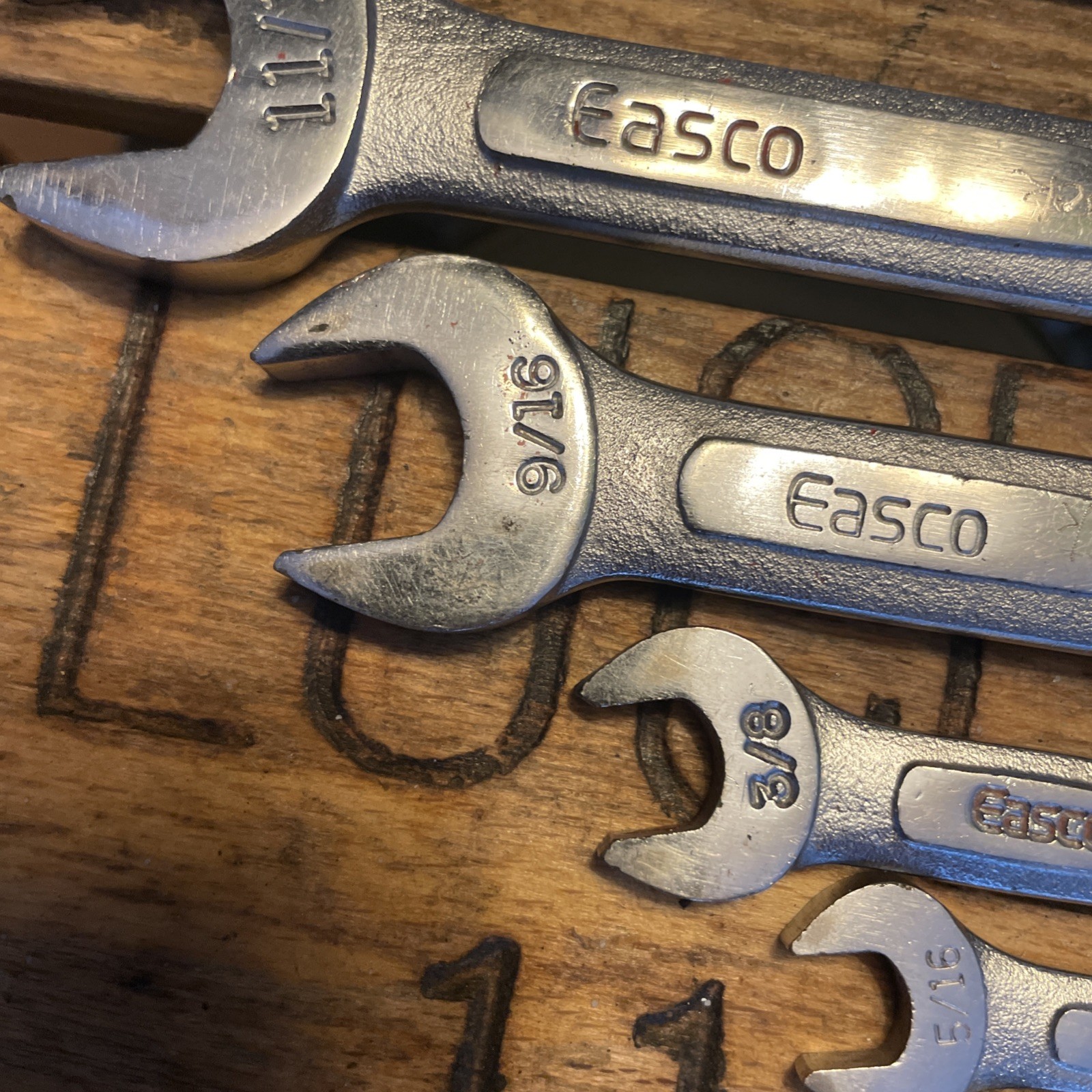 Vintage Easco 6 Piece SAE Wrench Set Combination 3/4” To 1/4″ Made IN USA LOT
