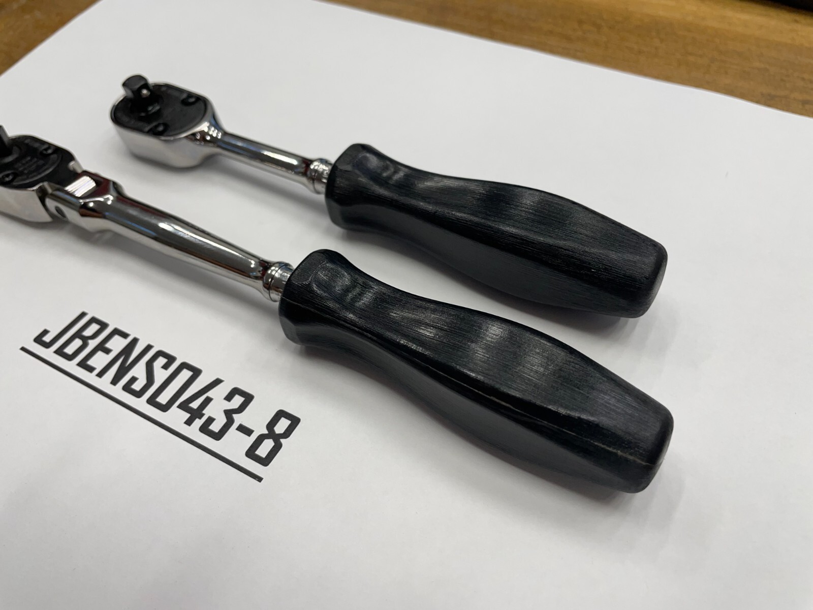 Snap-on Tools USA NEW 2pc BLACK 1/4″ Drive Hard Grip Fixed & Flex Ratchet Set