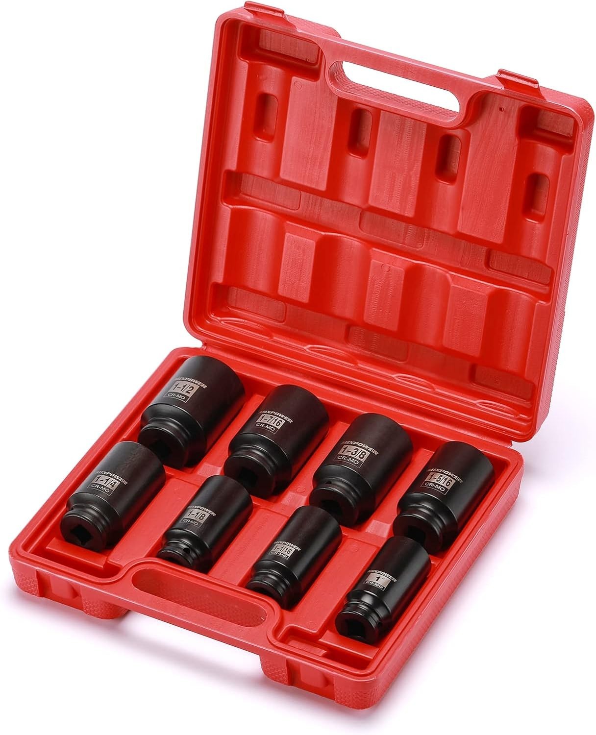 Professional 8-Piece 1/2-Inch Drive Deep Impact Socket Set – 6-Point Design