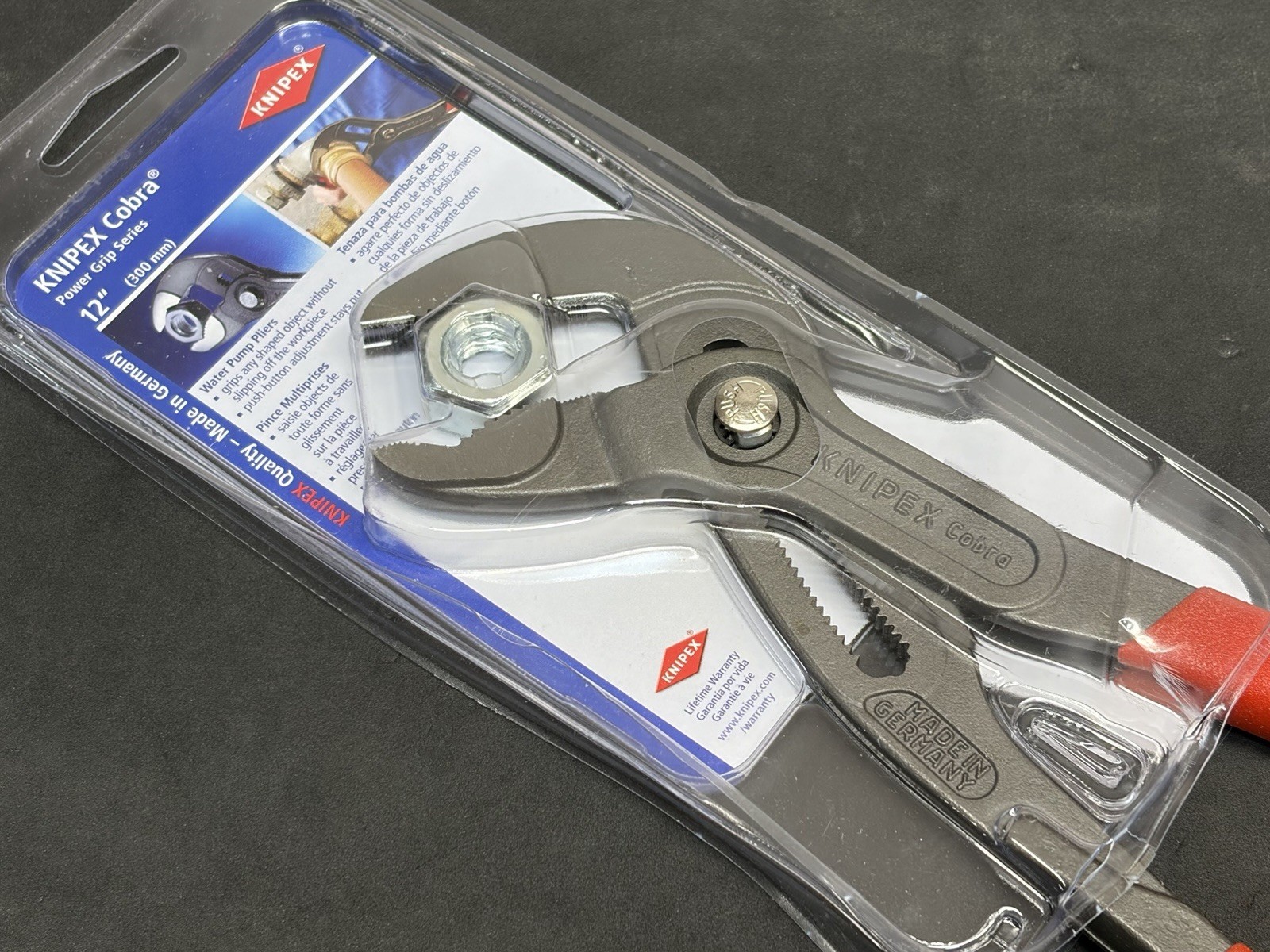 NEW! KNIPEX Tools 87 01 300 Cobra Power Grip Water Pump Pliers, 12-Inch