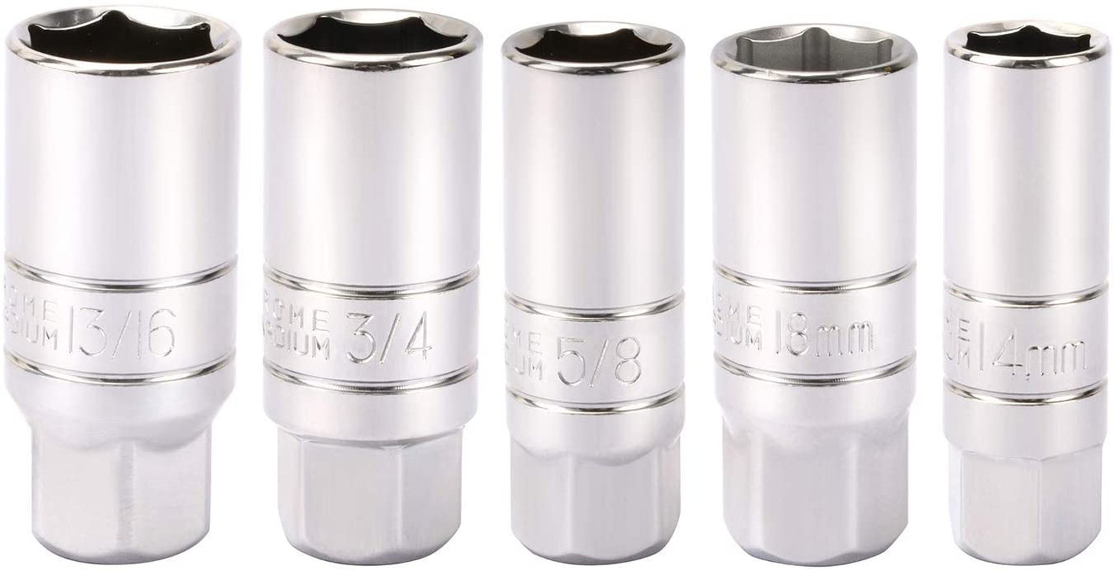 3/8-Inch Drive Spark Plug Socket Set, 6-Point, 5/8-Inch, 3/4-Inch, 13/16-Inch, 1