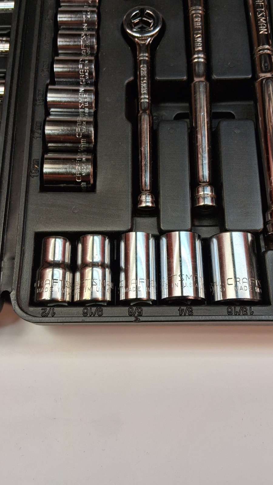 VTG CRAFTSMAN 82PC EE SERIES 1/4″,3/8″, & 1/2″ DRIVE METRIC/SAE SOCKET SET