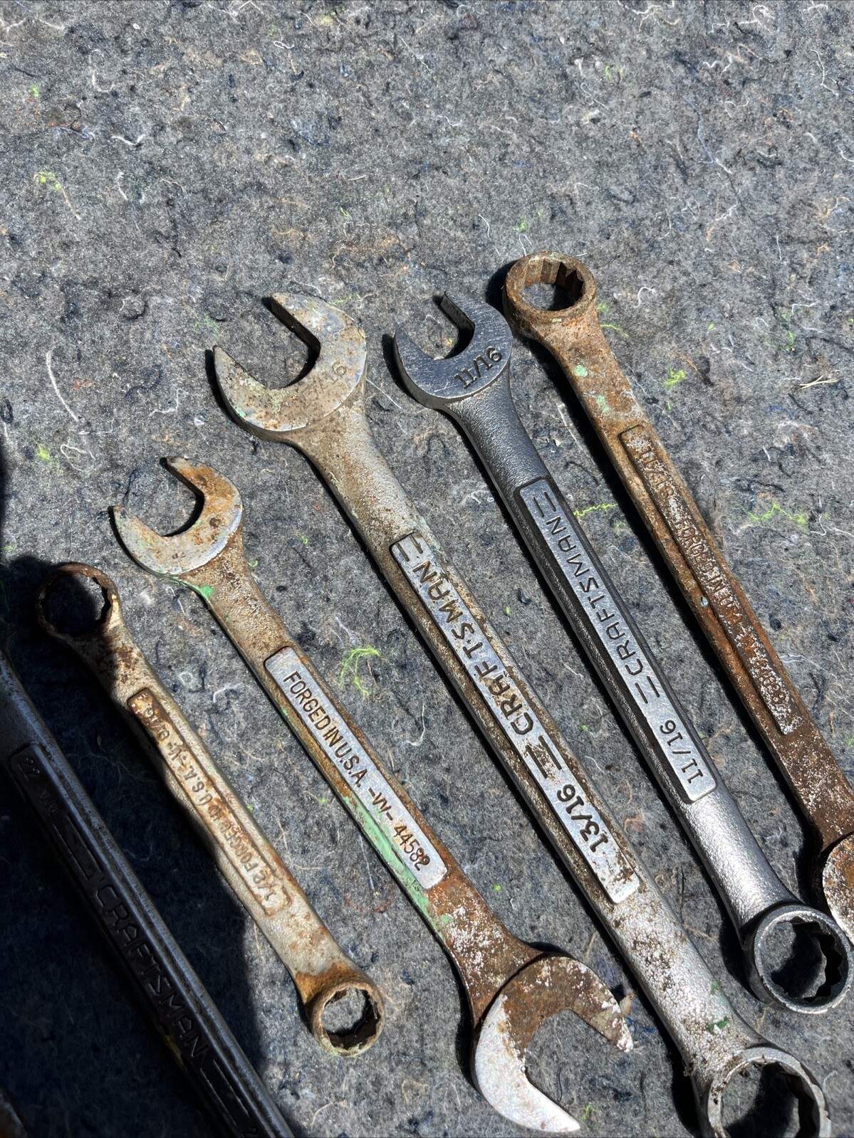 Lot 8 Craftsman Combination Wrenches V- Vv- USA, Multiple Sizes