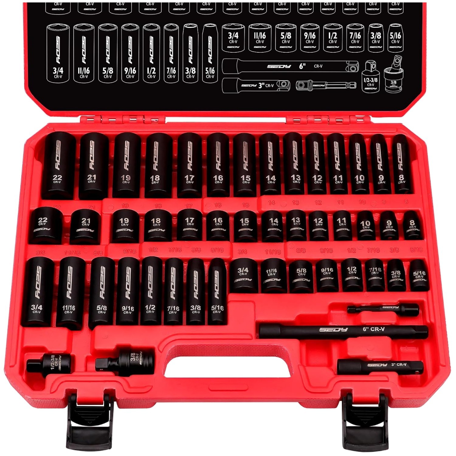 Versatile 3/8″ Drive Impact Socket Set with Universal Joint