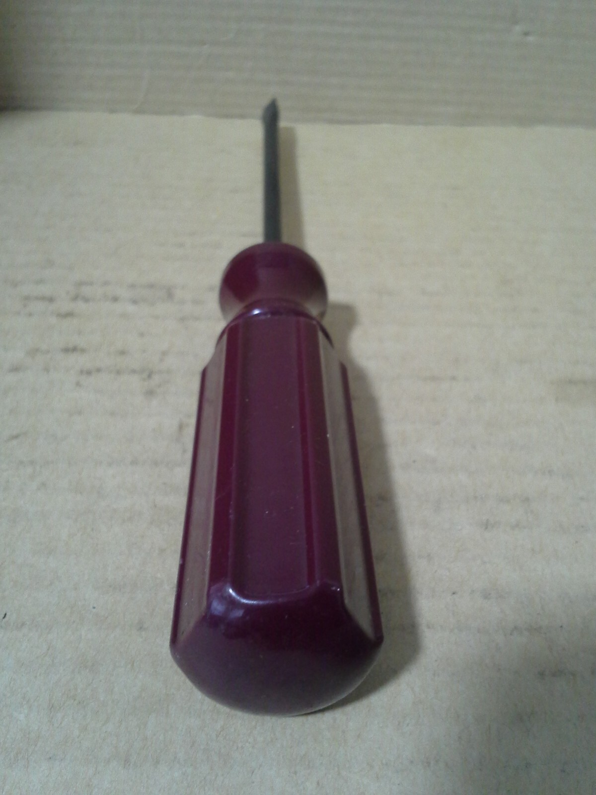 VTG. Sears 9_41118 USA WF Burgundy Handle Flat Head Screwdriver. VGC