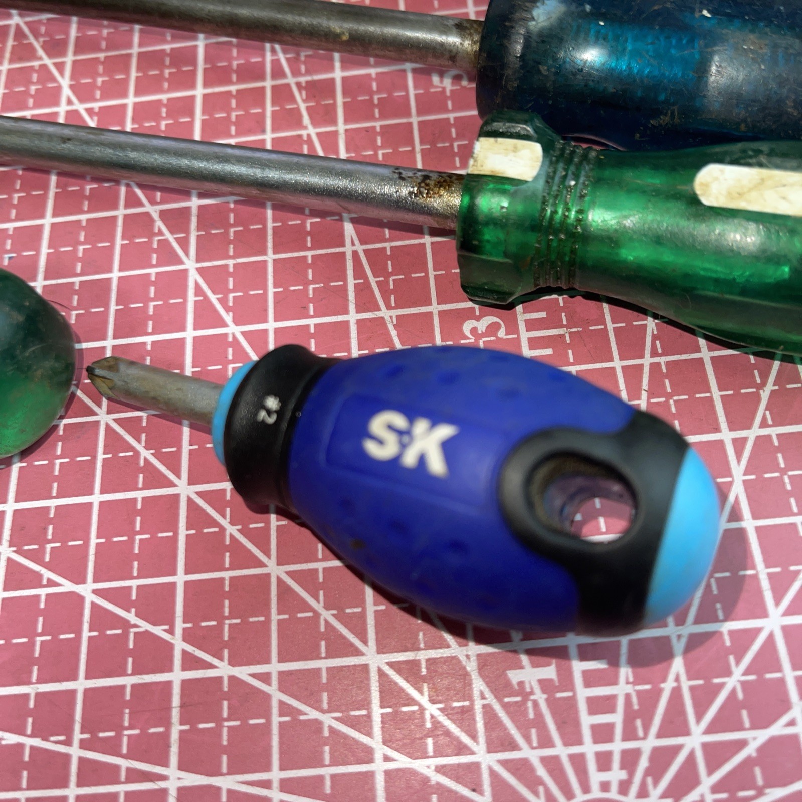 Vintage SK USA Mixed Screwdriver Lot Set Flat Stubby S-K Philips Large France 5
