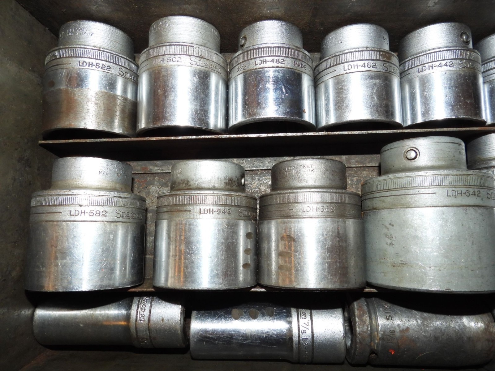 Vintage Snap On 28 Pc 3/4″ 3/4inch Drive Socket Set w/ Dr Metal Box