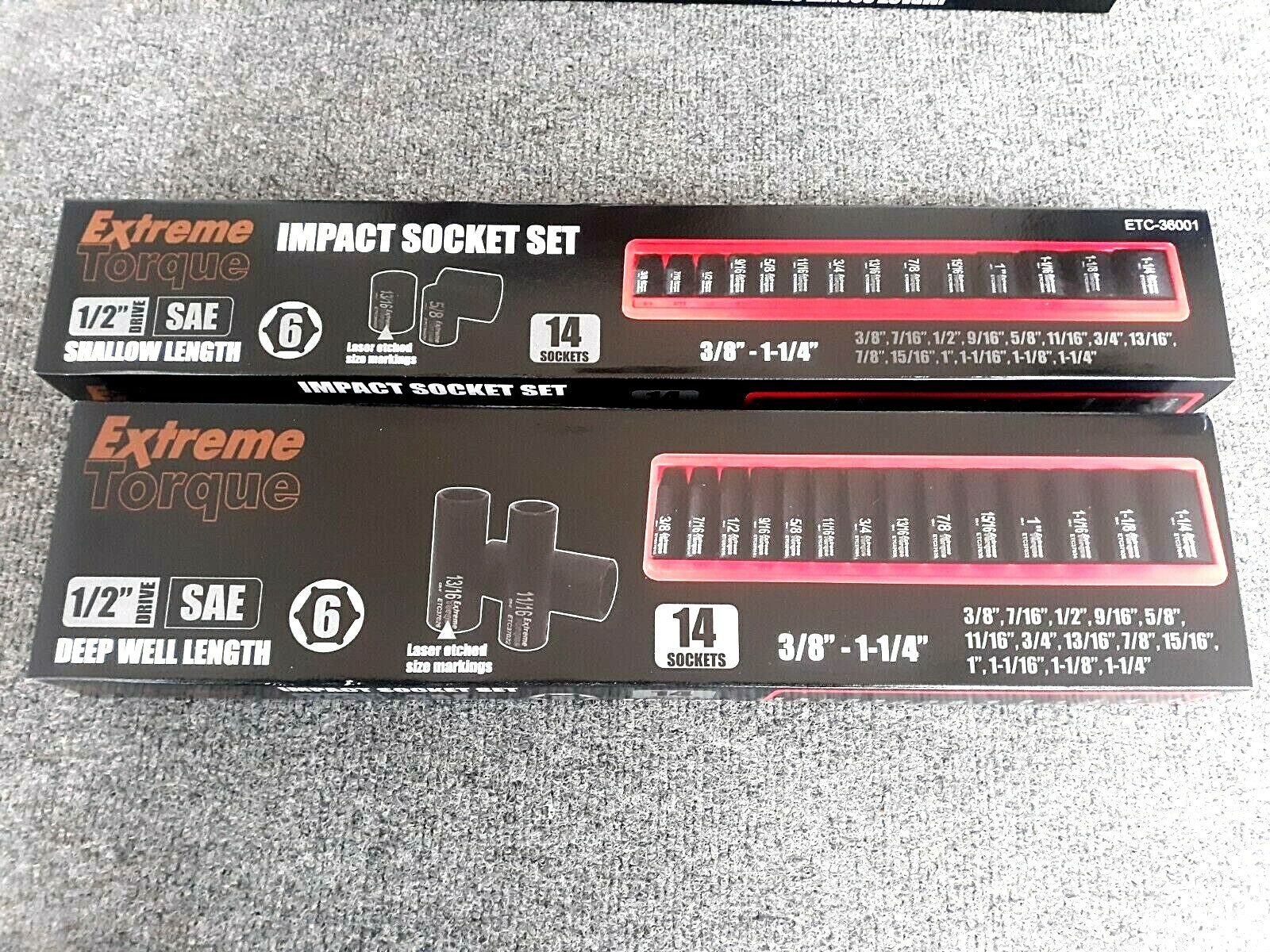 106 pc Six Point Impact Sockets SAE & Metric 3/8 & 1/2″ Drive Deep & Shallow Set