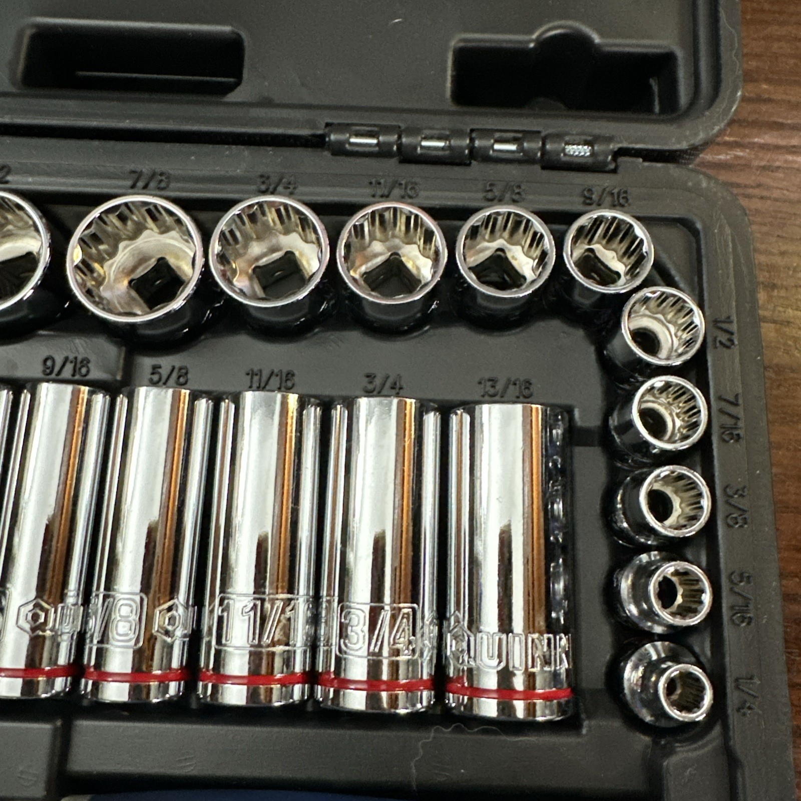 Quinn 3/8 in. Drive SAE and Metric High-Visibility Socket Set