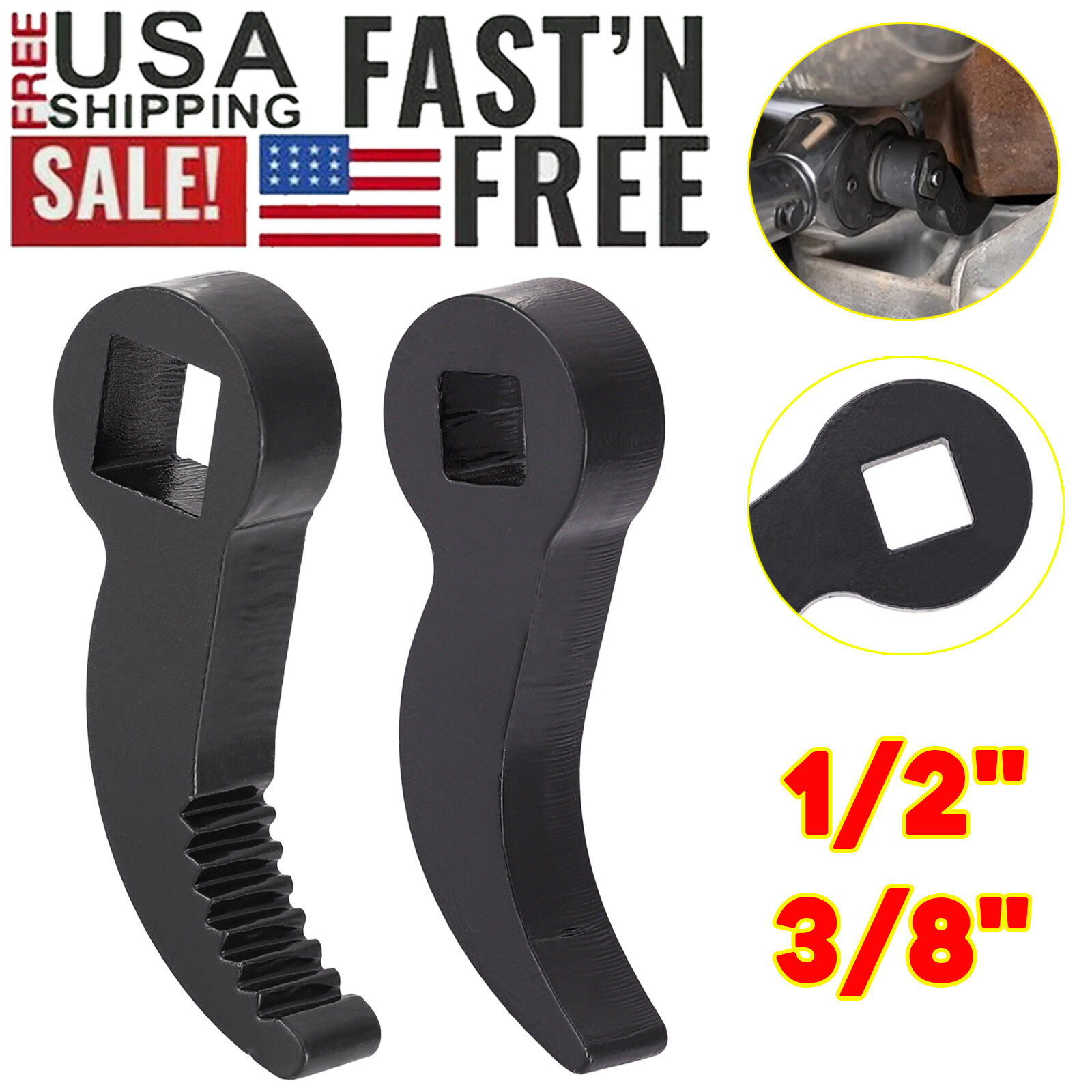 Pry Crowbar Adapter Head Pry Bar Wrench Adaptor Head Fit 1/2″ 3/8″ Drive Ratchet