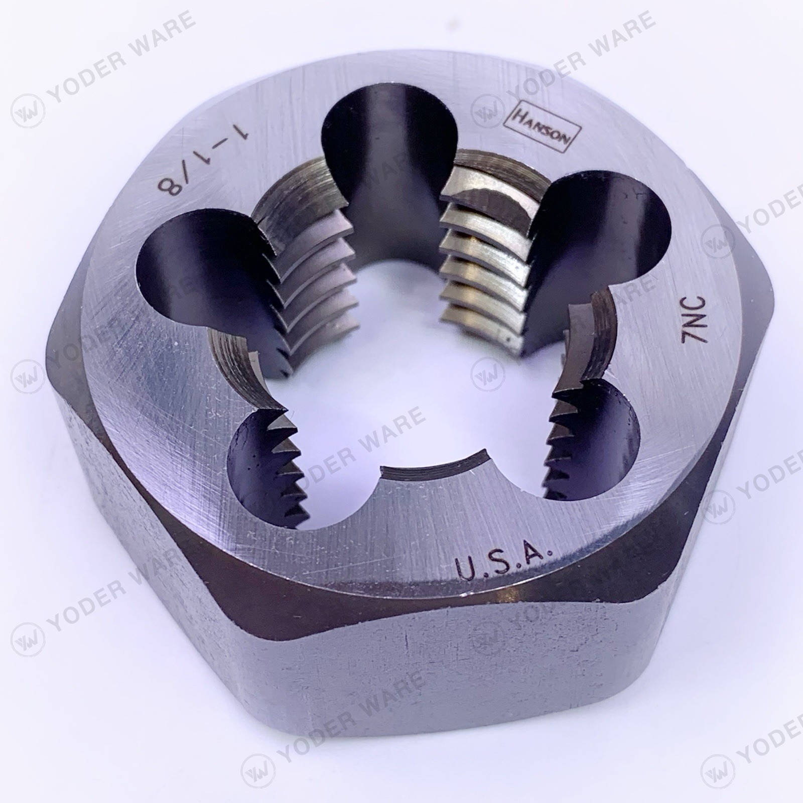 IRWIN HANSON 7268 Hex Rethreading Die 1-1/8″-7 UNC Right Hand High Carbon Steel