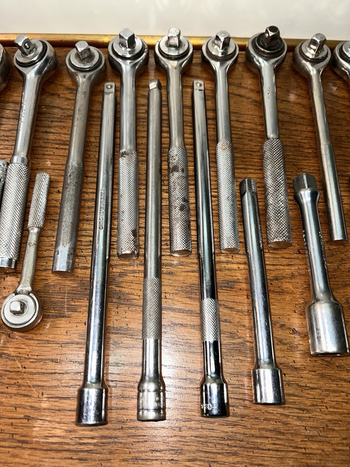 31 Assorted Ratchet Wrenches, Adapters, Extensions Stanley/SK/PROTO/Craftsman
