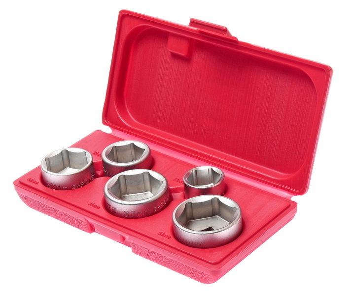 JTC 3/8″ SQUARE DRIVE 5PCS OIL FILTER SOCKET SET, JTC TOOLS # 4665