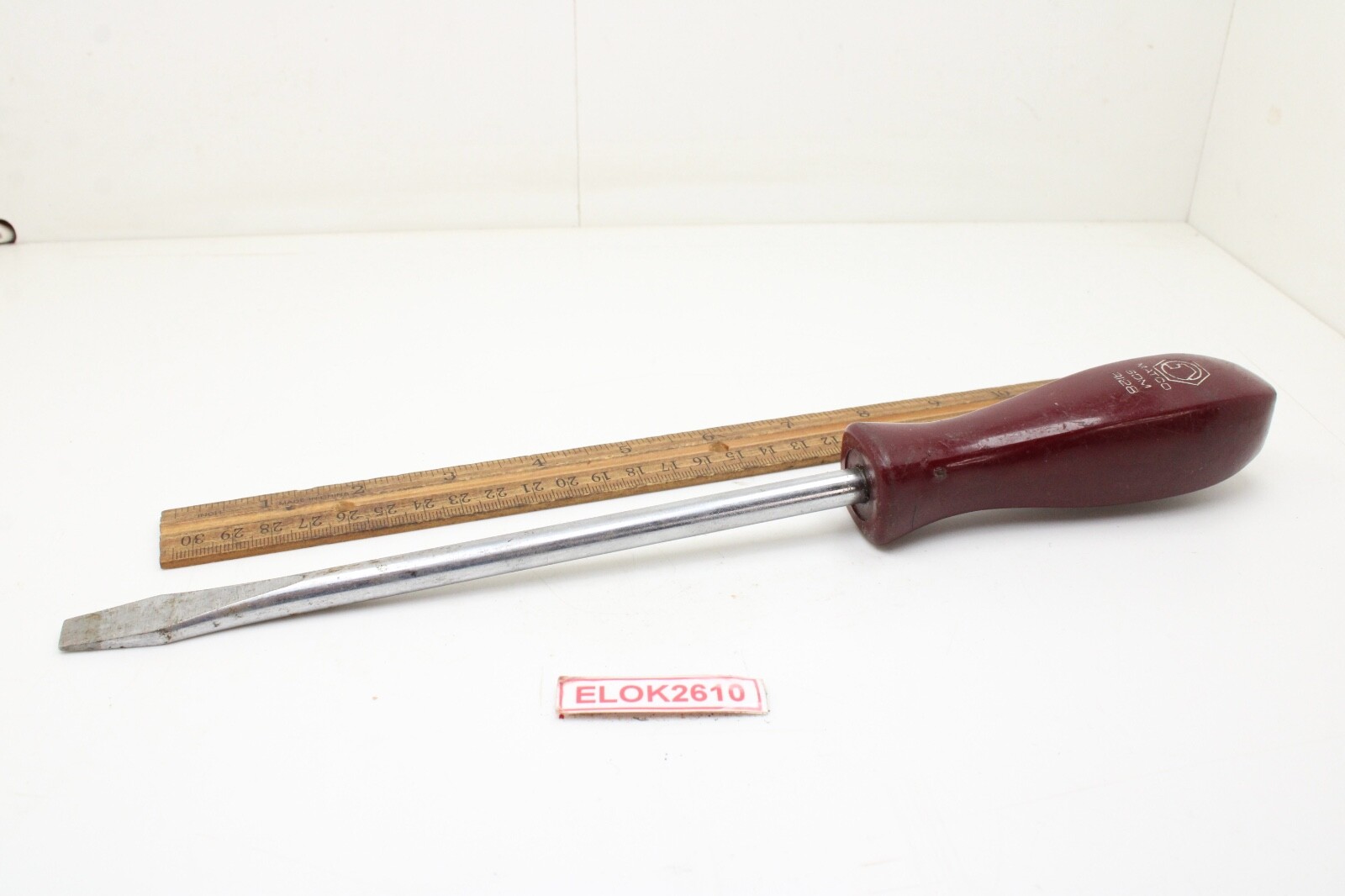 Matco SDM R128 7/16″ Tip 13″ Flat Slotted Screwdriver Maroon Hard Handle USA
