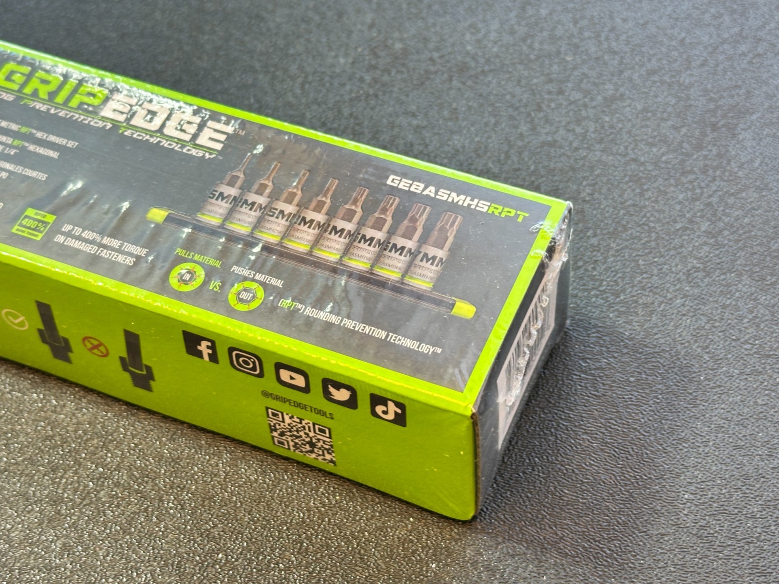 NEW GripEdge GE8ASMHSRPT 8pc 1/4″ Drive Metric RPT Hex Driver Set