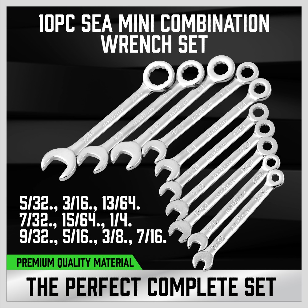 22pc Mini Wrench Set Metric SAE Ignition Spanner Open & Box End Small Equipment