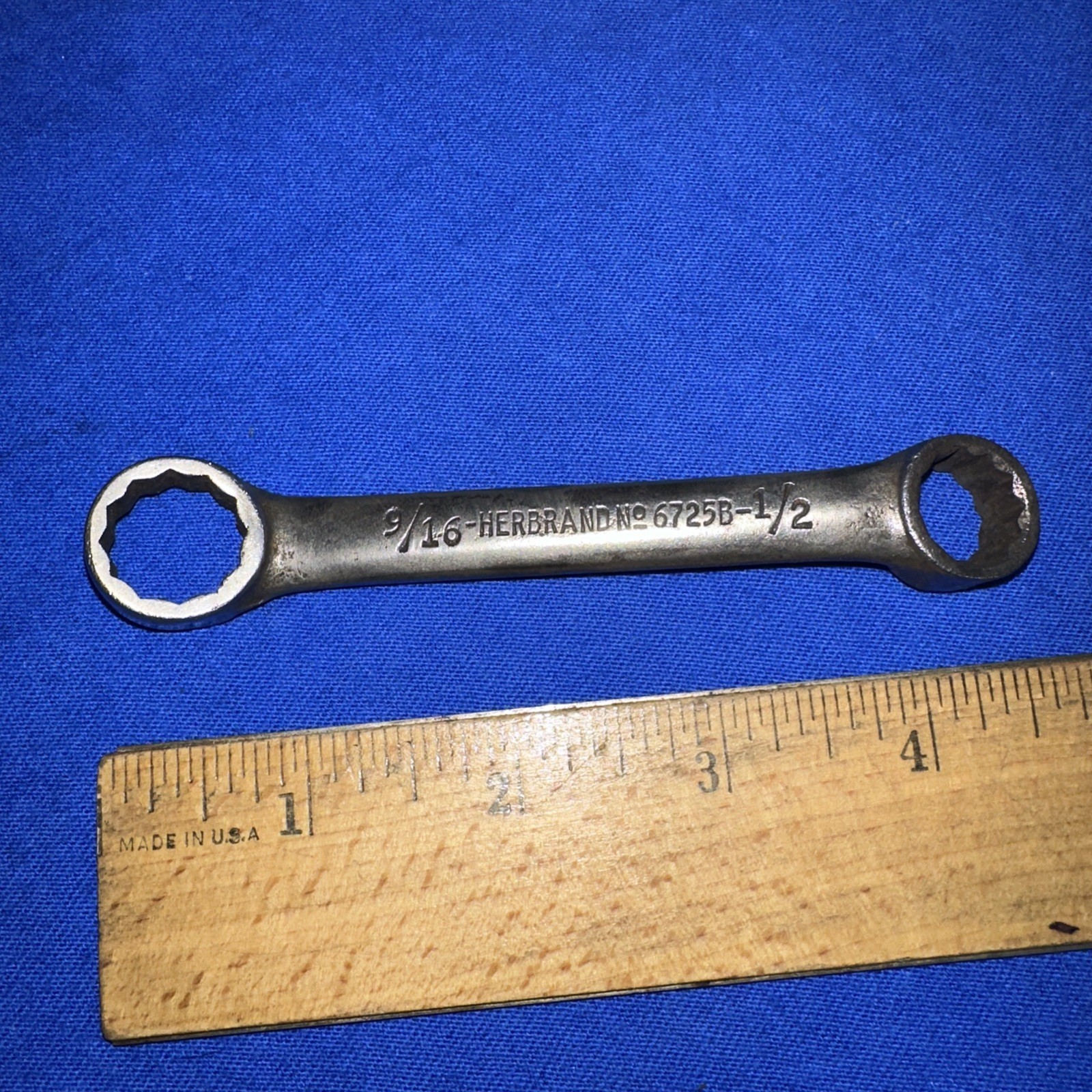 Herbrand Offset Dual Box End Wrench 1/2″ & 9/16″ 6725B Used 4.5 Inch