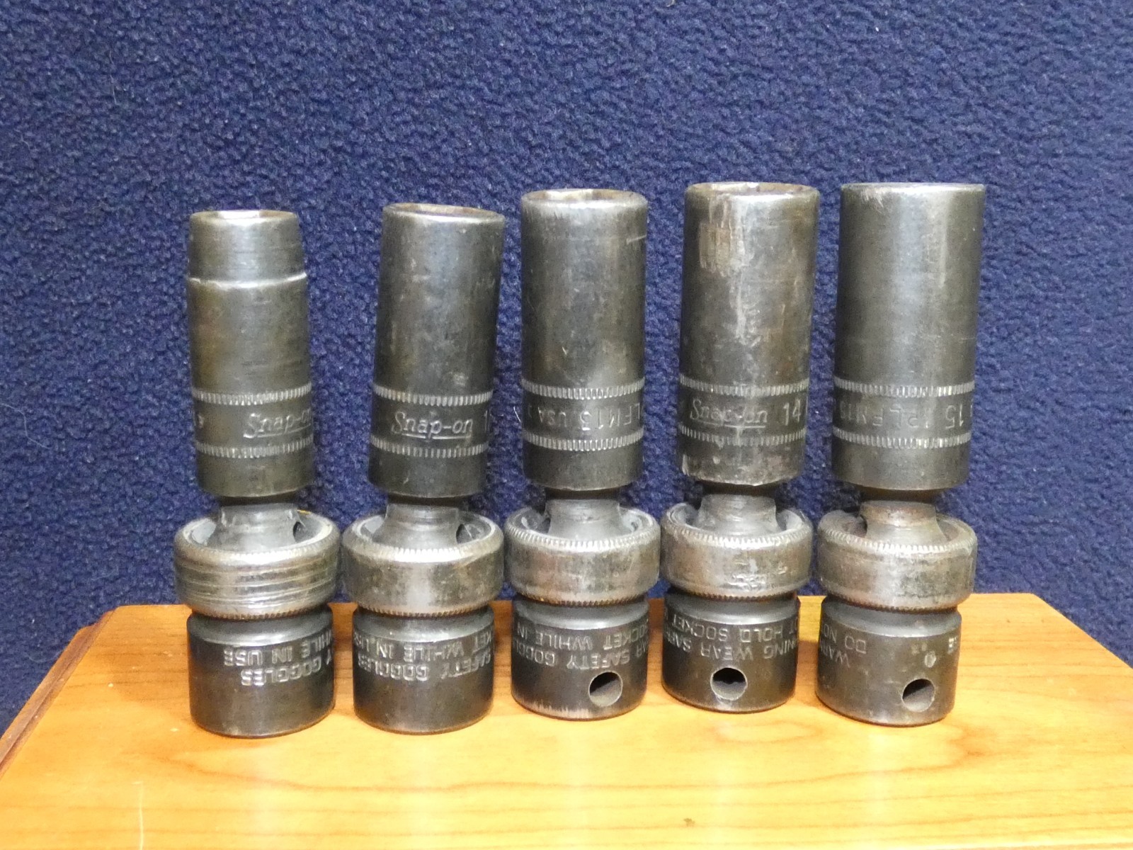 Snap-On 5 Piece 3/8 Drive Metric Deep Swivel Impact Sockets 10, 12, 13, 14, 15mm