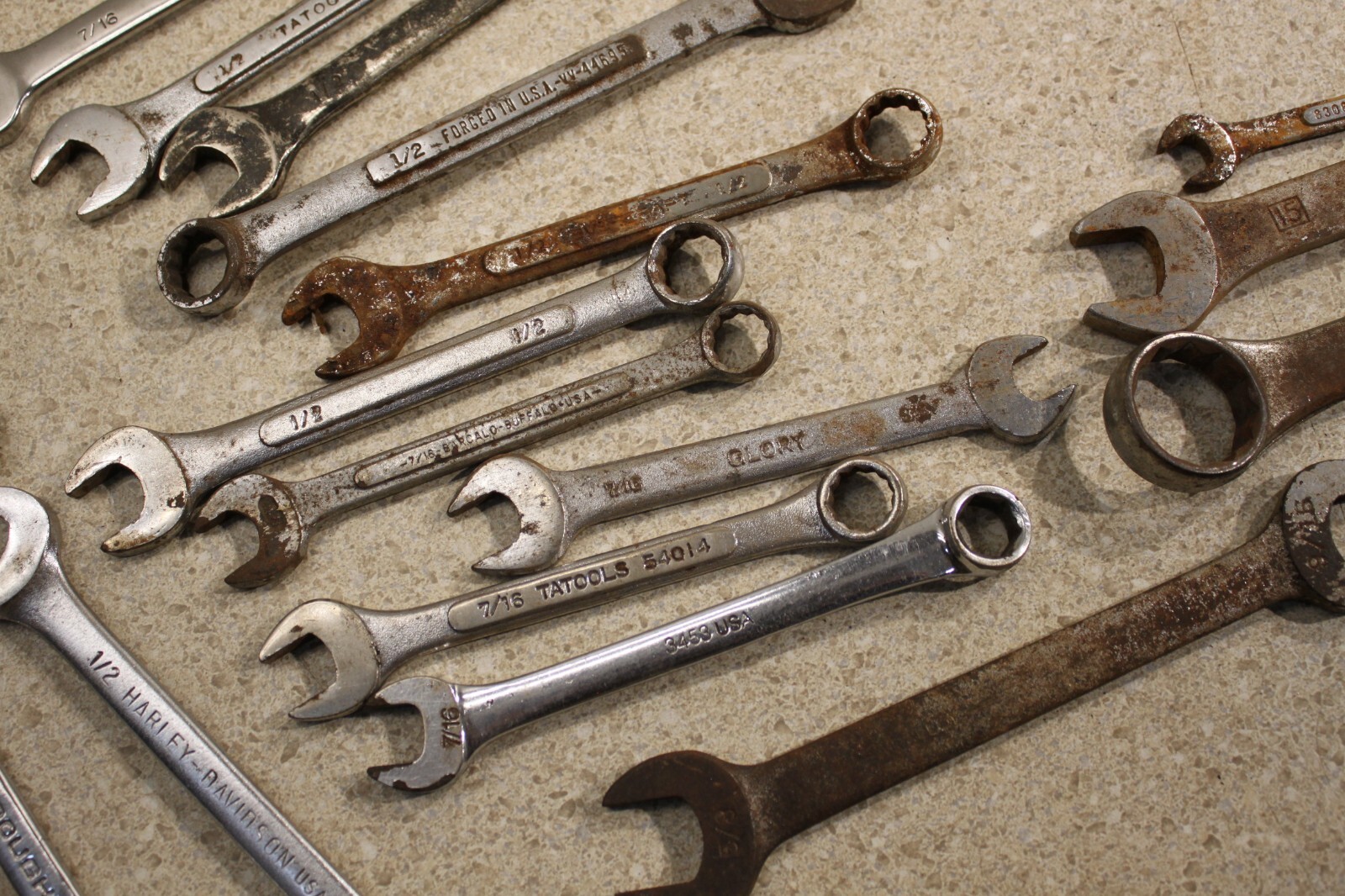 Lot Of Various Size SAE & Metric Wrenchs Line Wrench Vintage Old Tools 8432