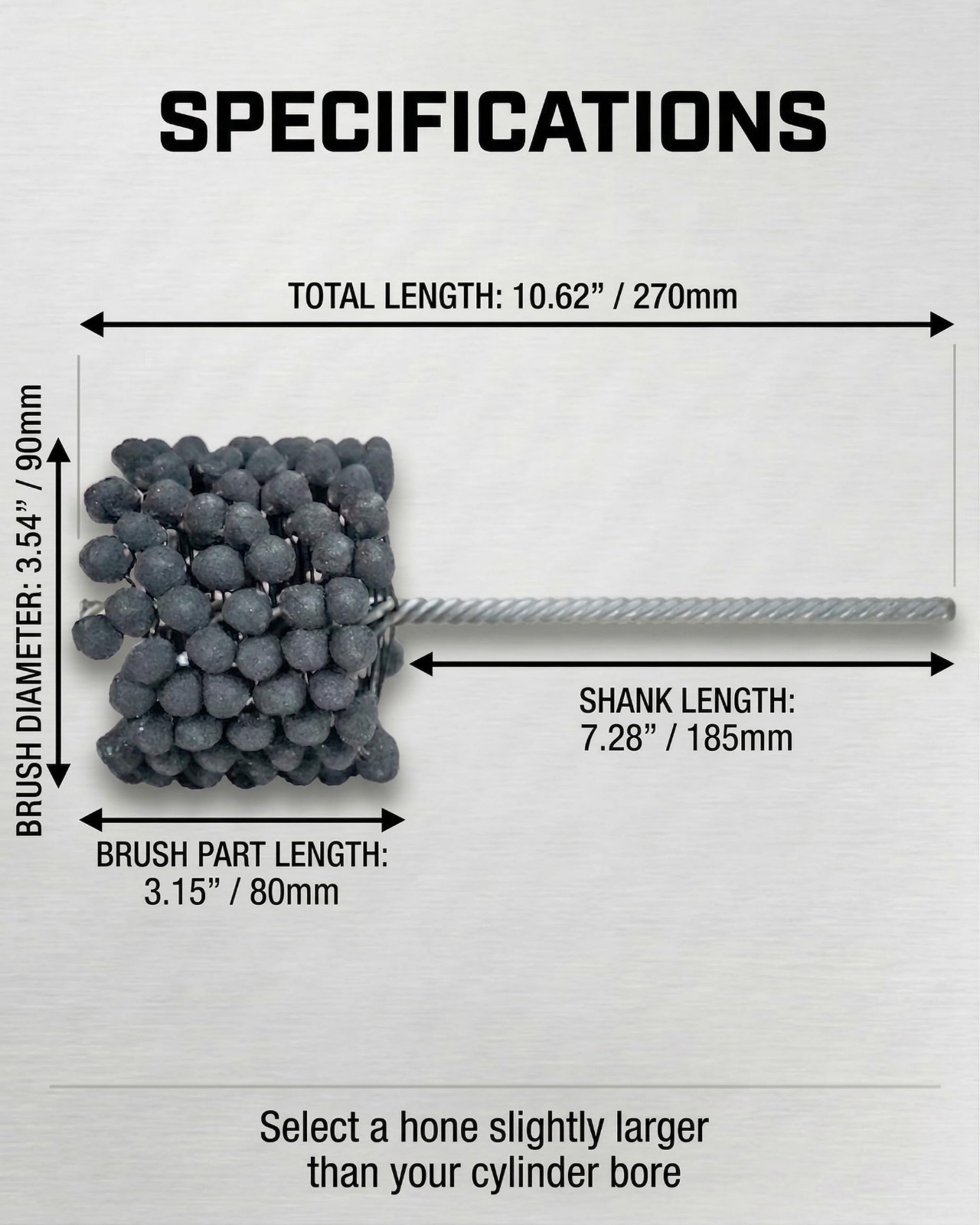 3.54″ Cylinder Hone Tool – Silicon Carbide Ball Hone, 240 Grit for Engine Rebuil