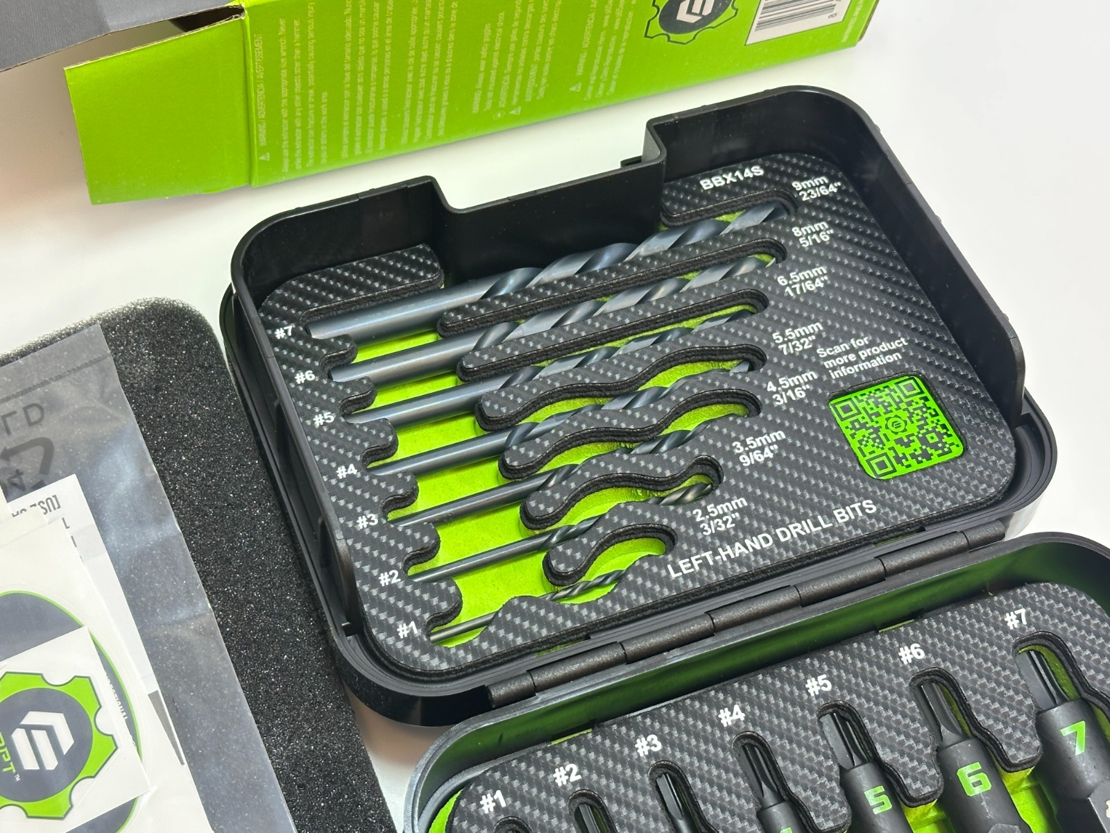 NEW GripEdge BBX14S Broken Bolt Extractor Set 14-PC w/ Case
