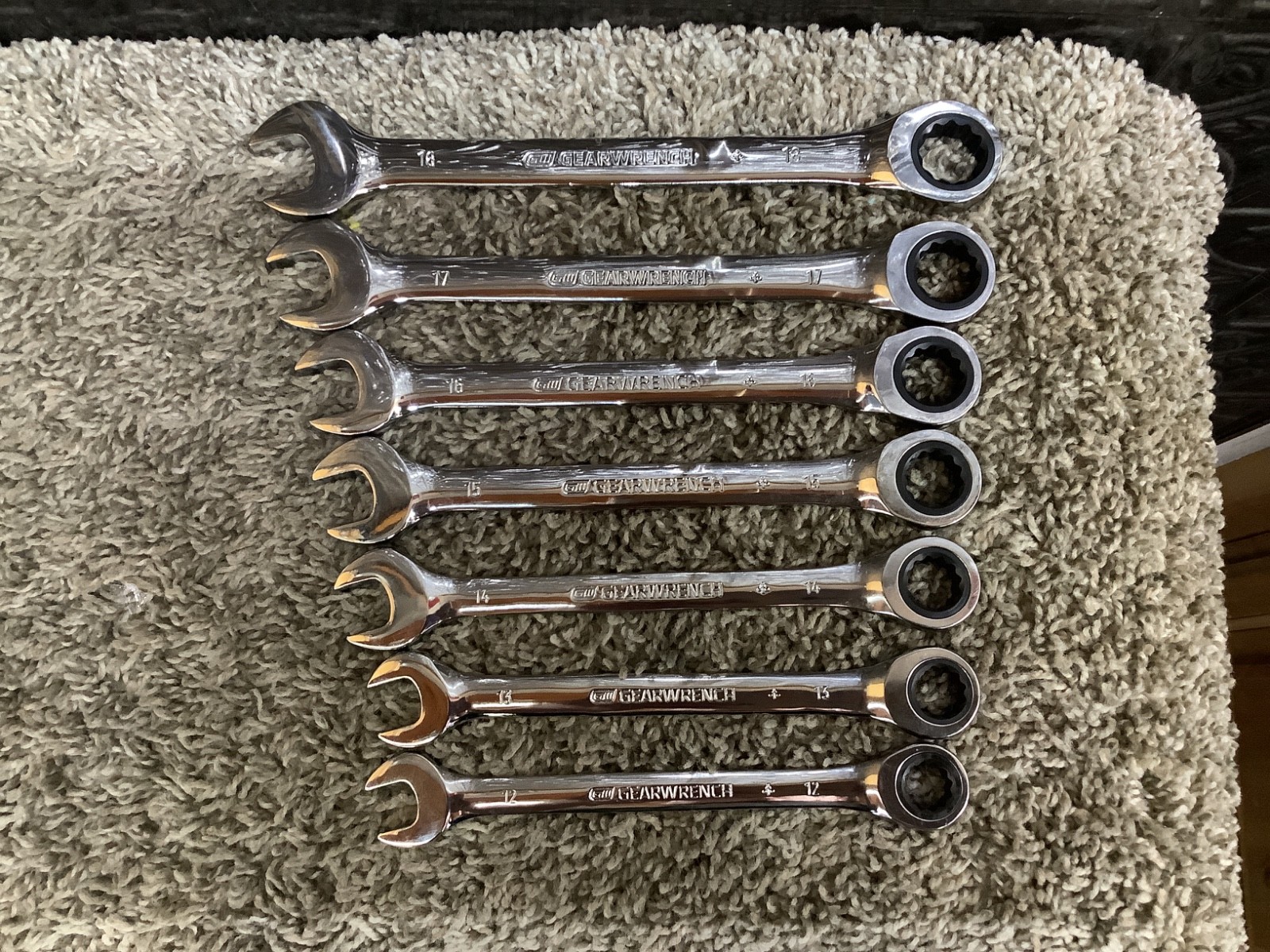 Gearwrench 7 pc 12pt Metric Box End Ratcheting Wrench Set 12mm-18mm