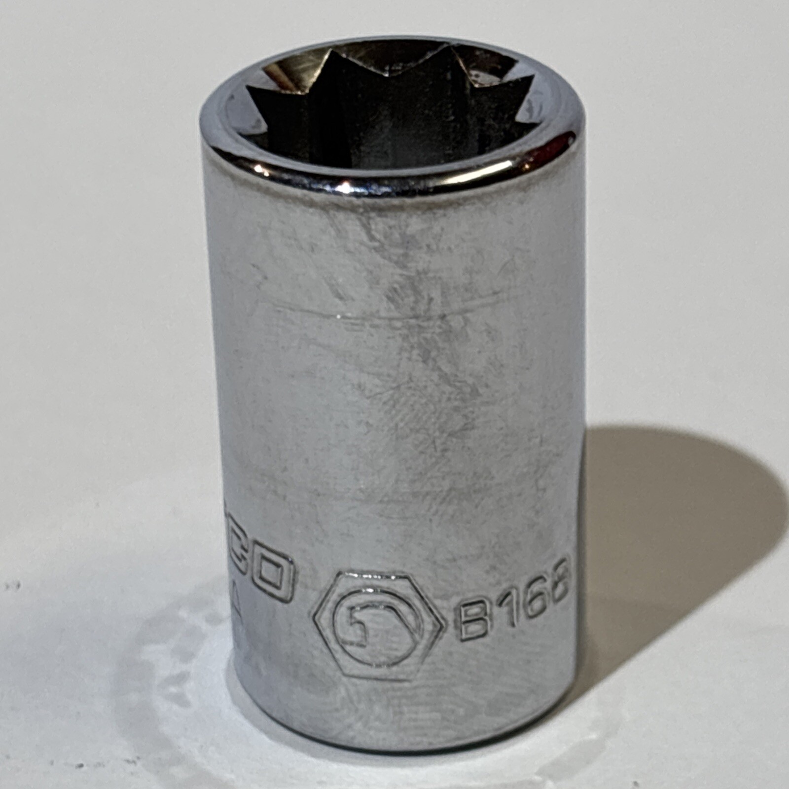 Matco 1/2″ Shallow Socket 3/8″ Drive 8 Point Double Square B168 USA