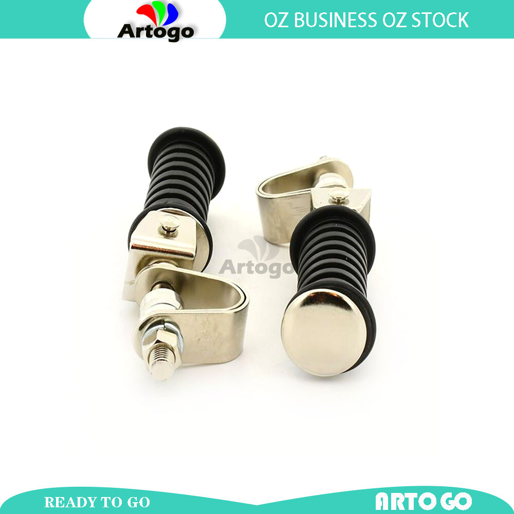 2 Pieces Universal Motorcycle Clamp On Rear Footpegs 10mm Mounting Through Bolt