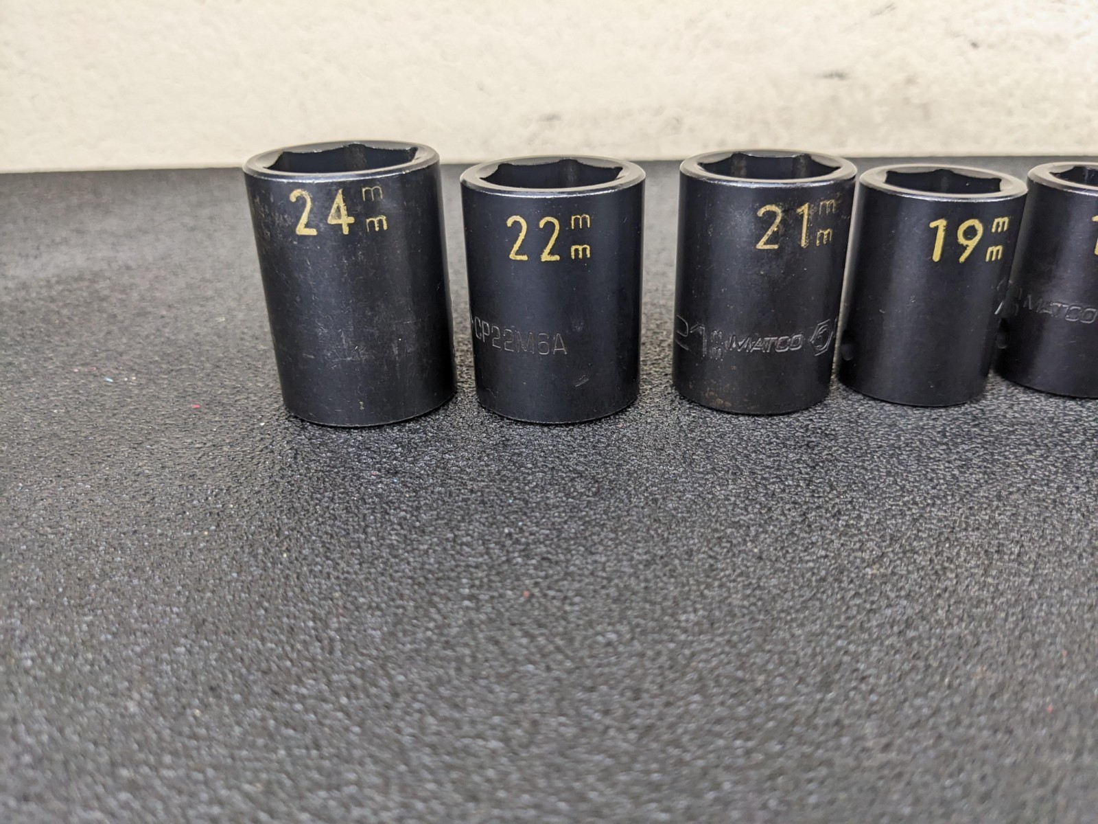 #aw458 MATCO Tools NEW 1/2″ Drive METRIC 6 POINT IMPACT SOCKET SET