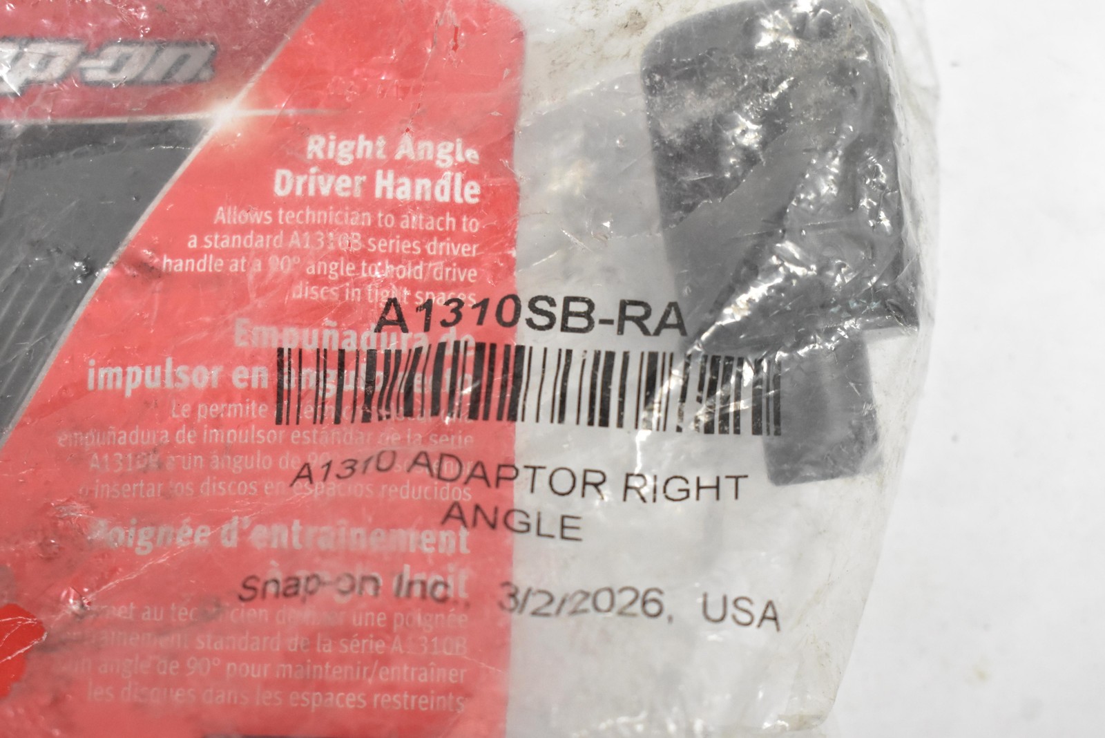 Snap-on A1310SB-RA Allen Key Right Angle Adapter Black Made In USA New Other