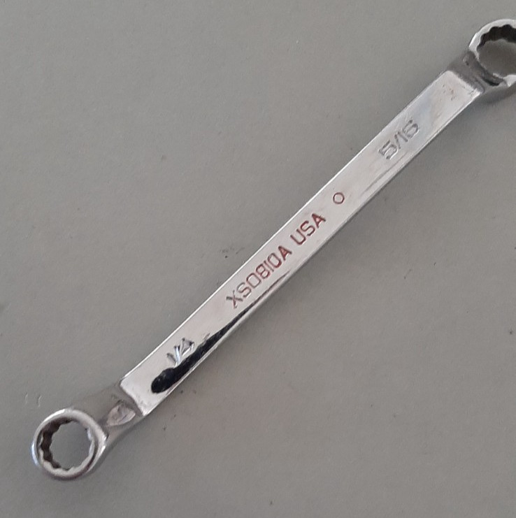Snap-on XSO810A 1/4″ x 5/16″ 12Pt Short 60° Deep Offset Box Wrench MARKED 605